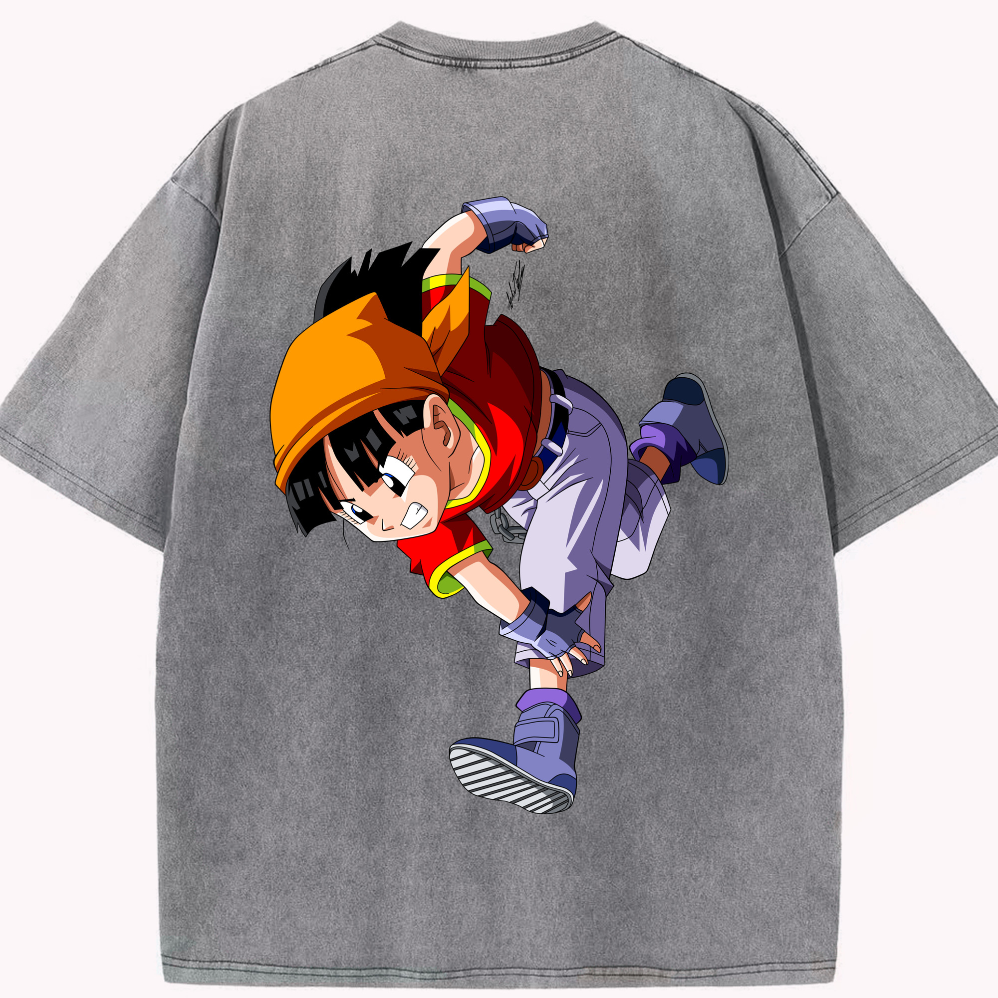 （画像用） ドラゴンボール パン DRAGON BALL Pan 綿100% ヴィンテージ風 半袖Tシャツ（背面プリント）