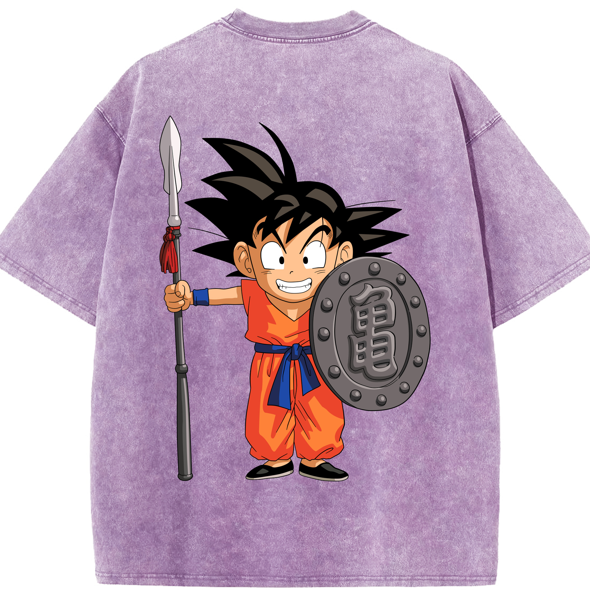 （画像用） ドラゴンボール 孫悟空（そん ごくう）Son Goku カカロット DRAGON BALL Kakarotto 綿100% ヴィンテージ風 半袖Tシャツ（背面プリント）