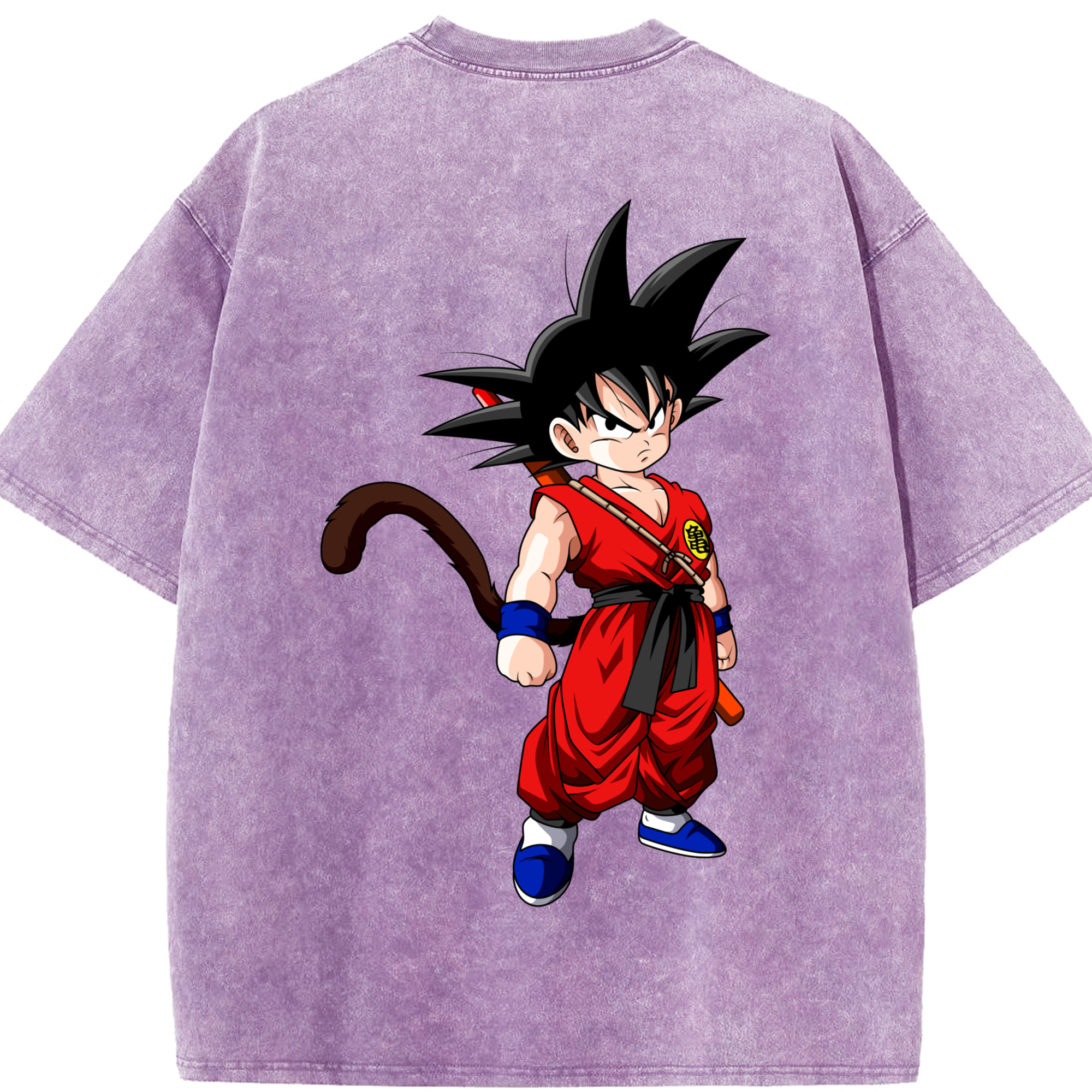 （画像用） ドラゴンボール 孫悟空（そん ごくう）Son Goku カカロット DRAGON BALL Kakarotto 綿100% ヴィンテージ風 半袖Tシャツ（背面プリント）