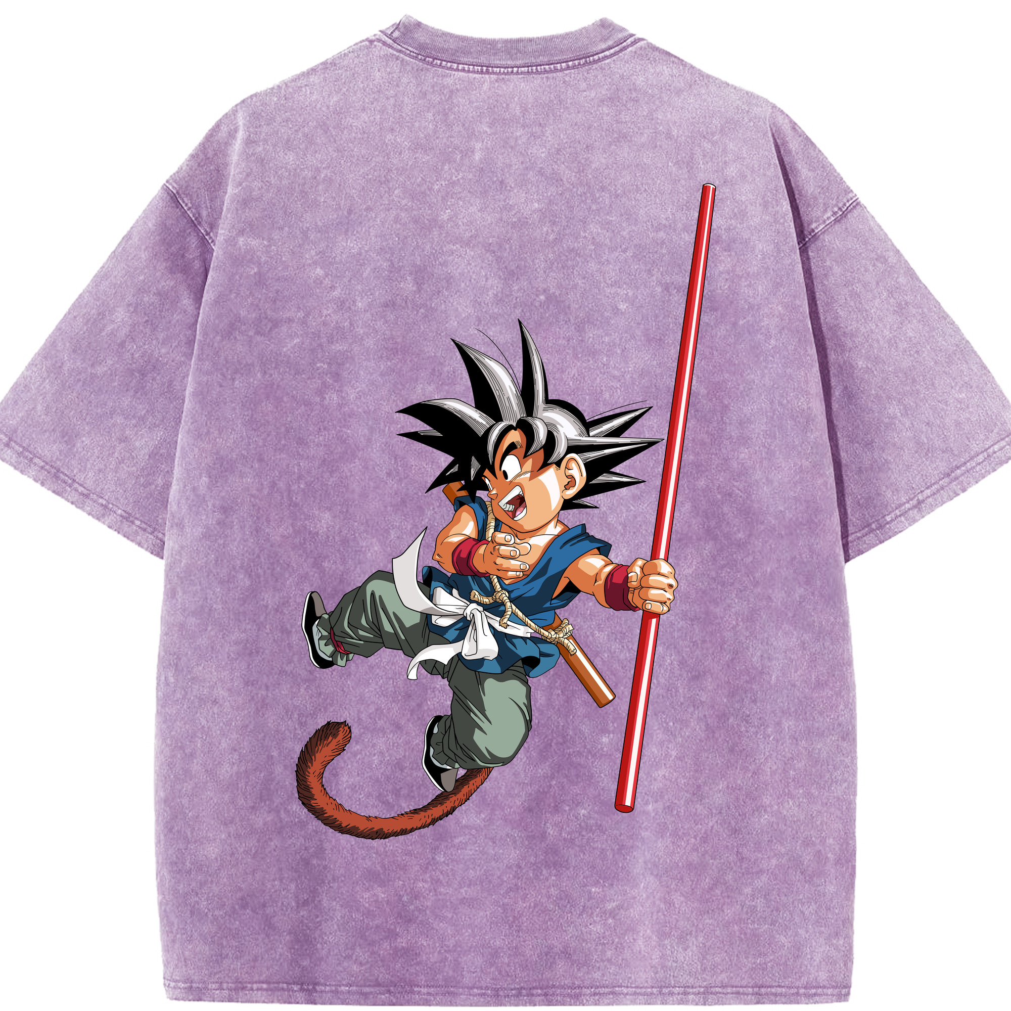 （画像用） ドラゴンボール 孫悟空（そん ごくう）Son Goku カカロット DRAGON BALL Kakarotto 綿100% ヴィンテージ風 半袖Tシャツ（背面プリント）