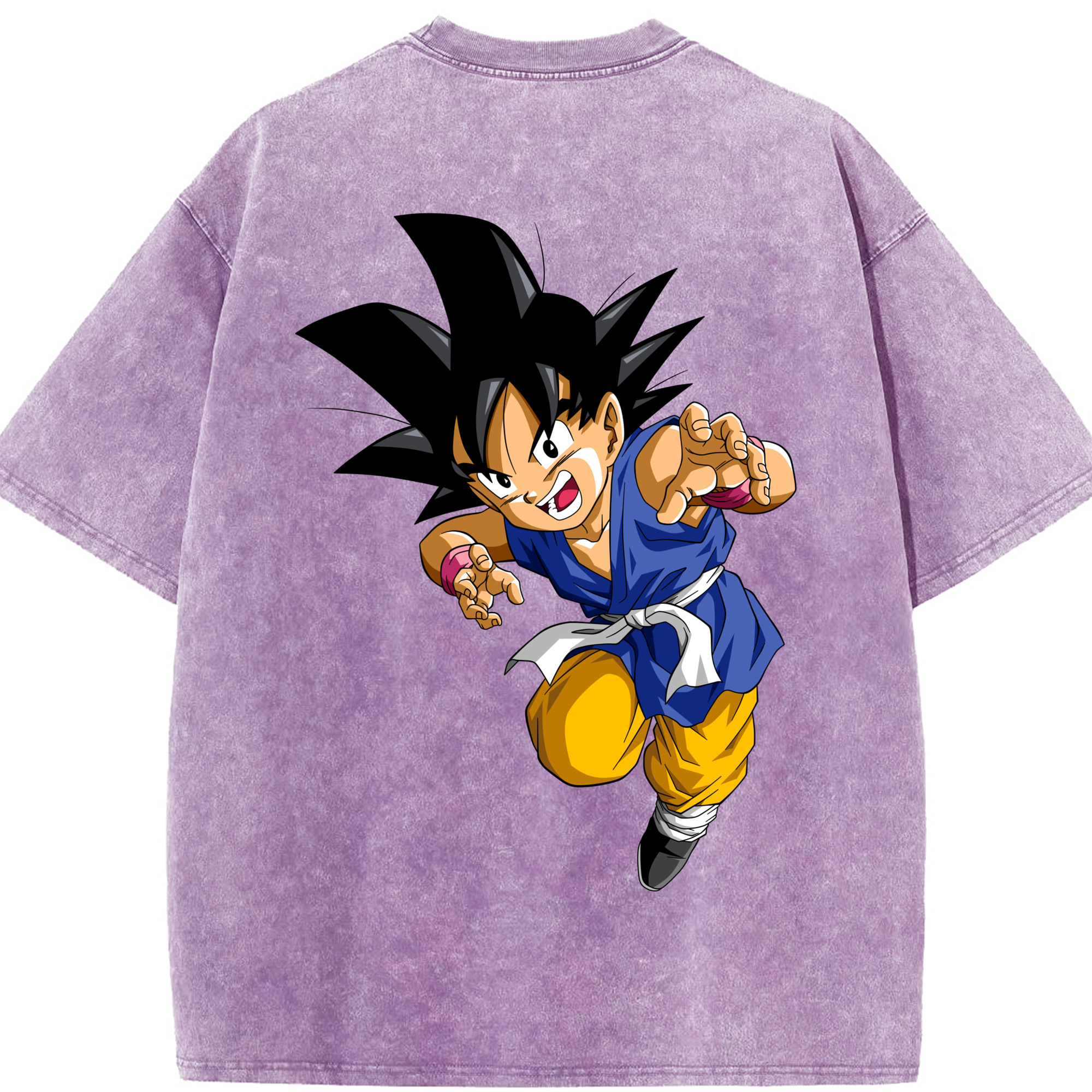 （画像用） ドラゴンボール 孫悟空（そん ごくう）Son Goku カカロット DRAGON BALL Kakarotto 綿100% ヴィンテージ風 半袖Tシャツ（背面プリント）