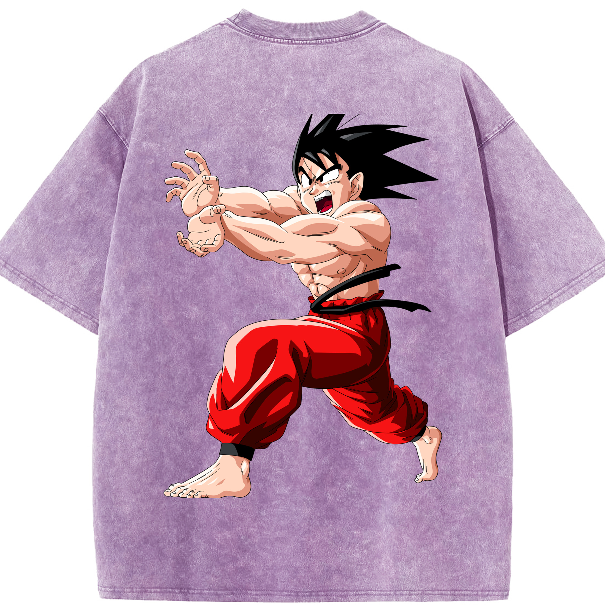 （画像用） ドラゴンボール 孫悟空（そん ごくう）Son Goku カカロット DRAGON BALL Kakarotto 綿100% ヴィンテージ風 半袖Tシャツ（背面プリント）