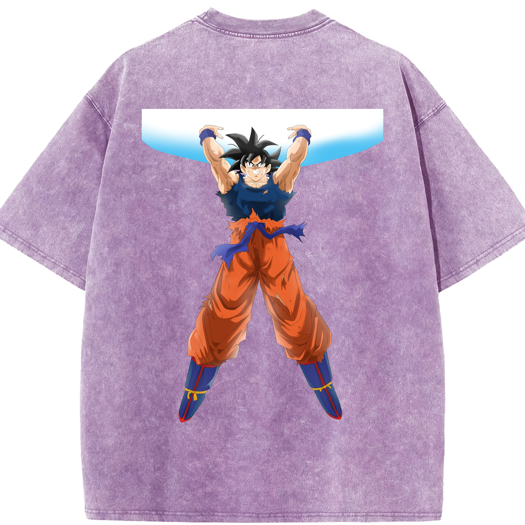 （画像用） ドラゴンボール 孫悟空（そん ごくう）Son Goku カカロット DRAGON BALL Kakarotto 綿100% ヴィンテージ風 半袖Tシャツ（背面プリント）