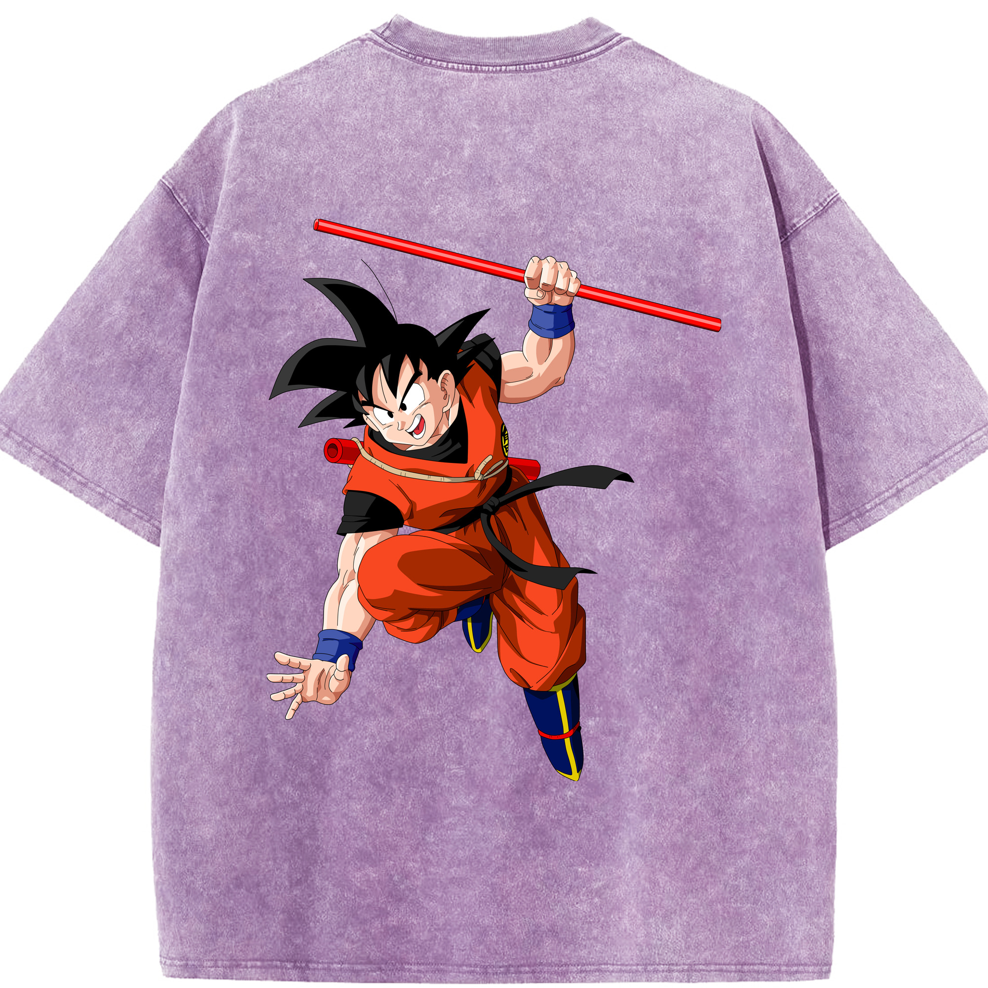 （画像用） ドラゴンボール 孫悟空（そん ごくう）Son Goku カカロット DRAGON BALL Kakarotto 綿100% ヴィンテージ風 半袖Tシャツ（背面プリント）