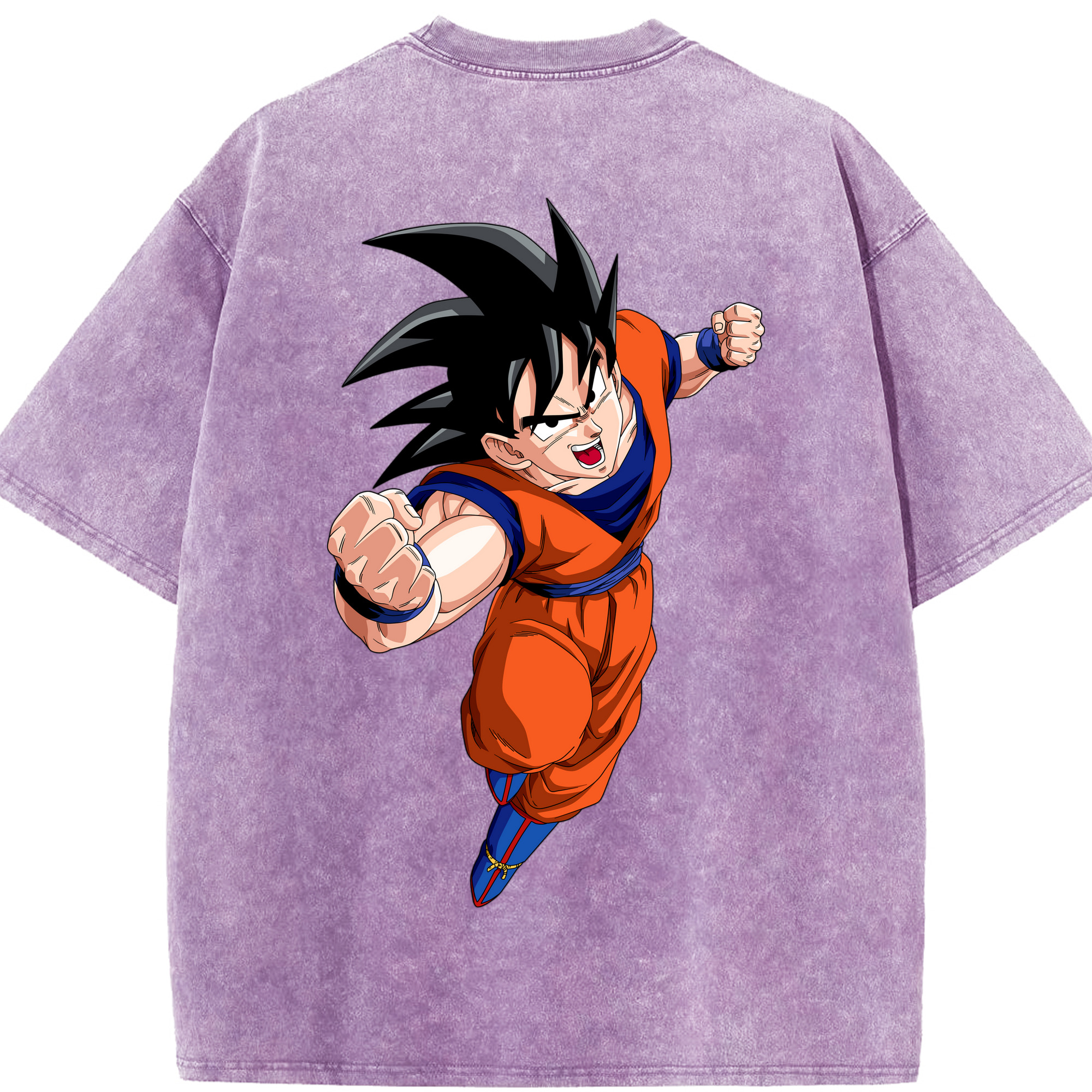 （画像用） ドラゴンボール 孫悟空（そん ごくう）Son Goku カカロット DRAGON BALL Kakarotto 綿100% ヴィンテージ風 半袖Tシャツ（背面プリント）
