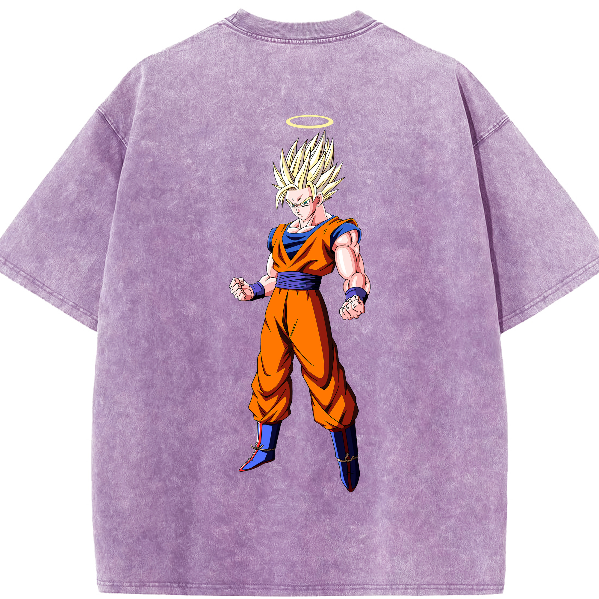 （画像用） ドラゴンボール 孫悟空（そん ごくう）Son Goku カカロット DRAGON BALL Kakarotto 綿100% ヴィンテージ風 半袖Tシャツ（背面プリント）