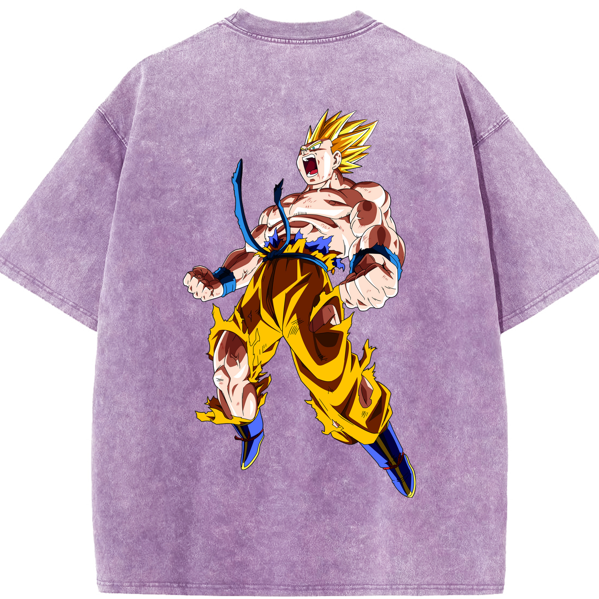 （画像用） ドラゴンボール 孫悟空（そん ごくう）Son Goku カカロット DRAGON BALL Kakarotto 綿100% ヴィンテージ風 半袖Tシャツ（背面プリント）
