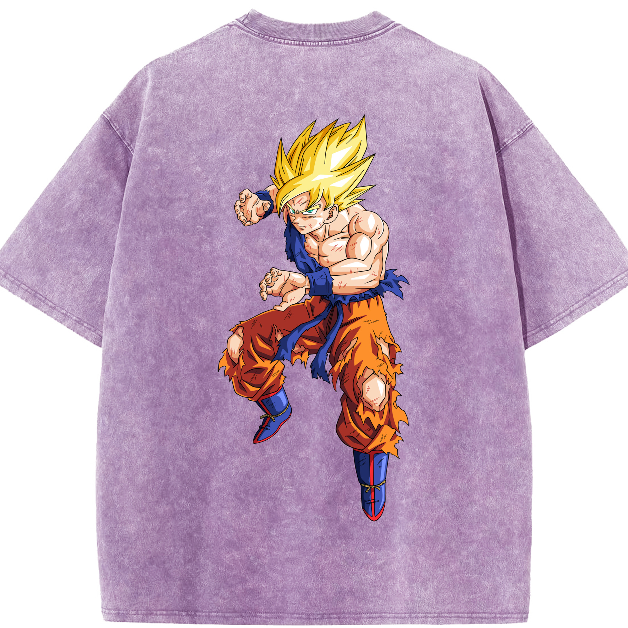 （画像用） ドラゴンボール 孫悟空（そん ごくう）Son Goku カカロット DRAGON BALL Kakarotto 綿100% ヴィンテージ風 半袖Tシャツ（背面プリント）