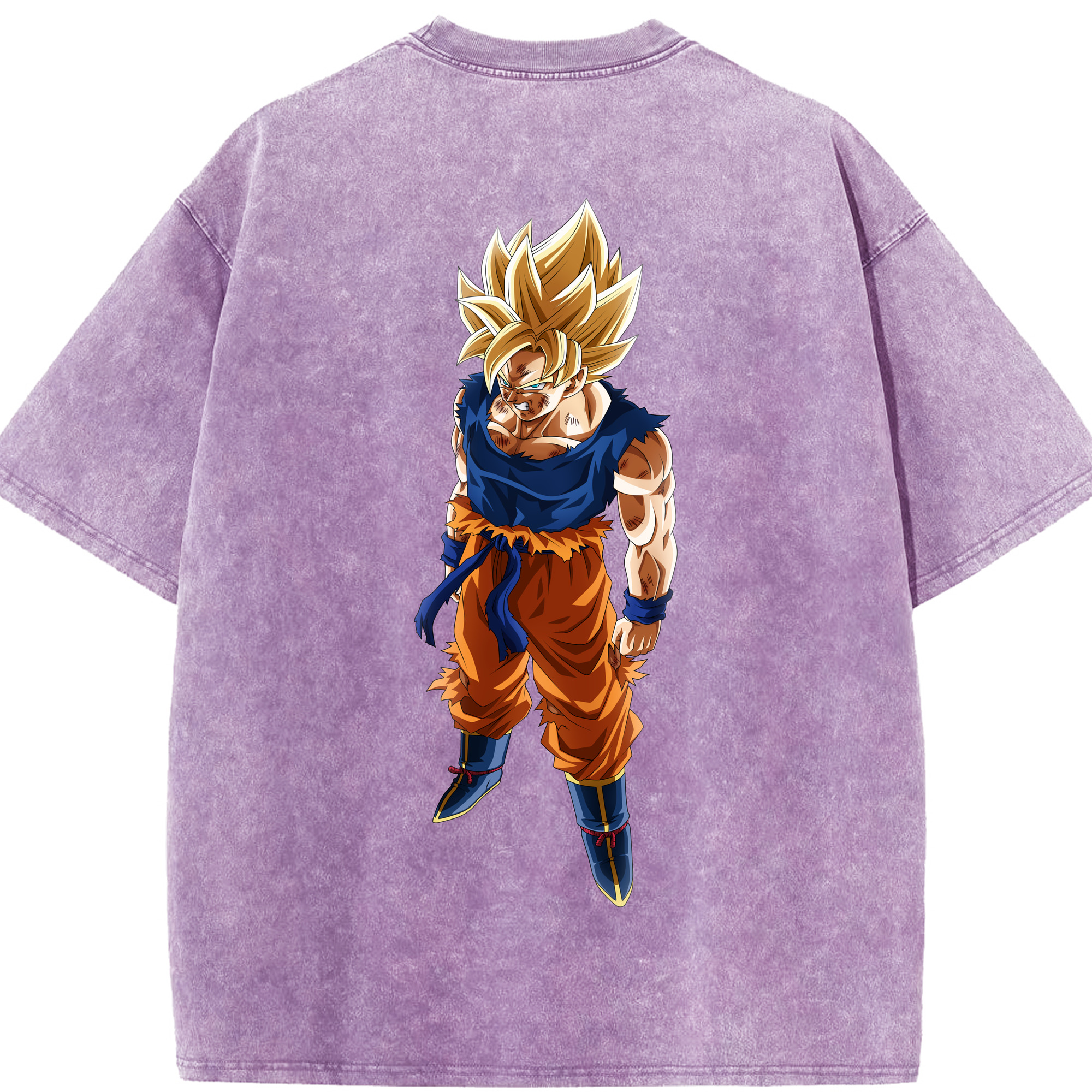 （画像用） ドラゴンボール 孫悟空（そん ごくう）Son Goku カカロット DRAGON BALL Kakarotto 綿100% ヴィンテージ風 半袖Tシャツ（背面プリント）