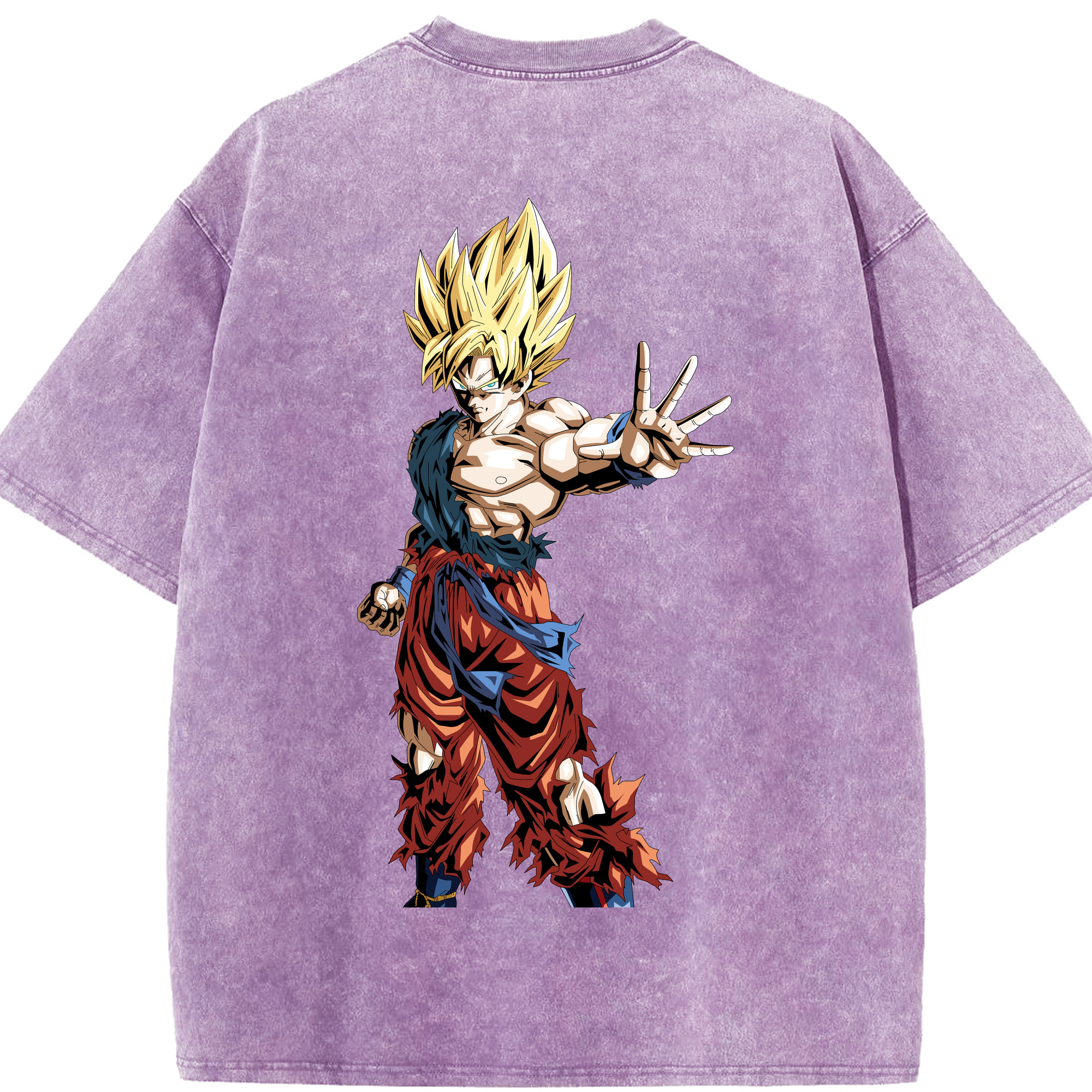 （画像用） ドラゴンボール 孫悟空（そん ごくう）Son Goku カカロット DRAGON BALL Kakarotto 綿100% ヴィンテージ風 半袖Tシャツ（背面プリント）