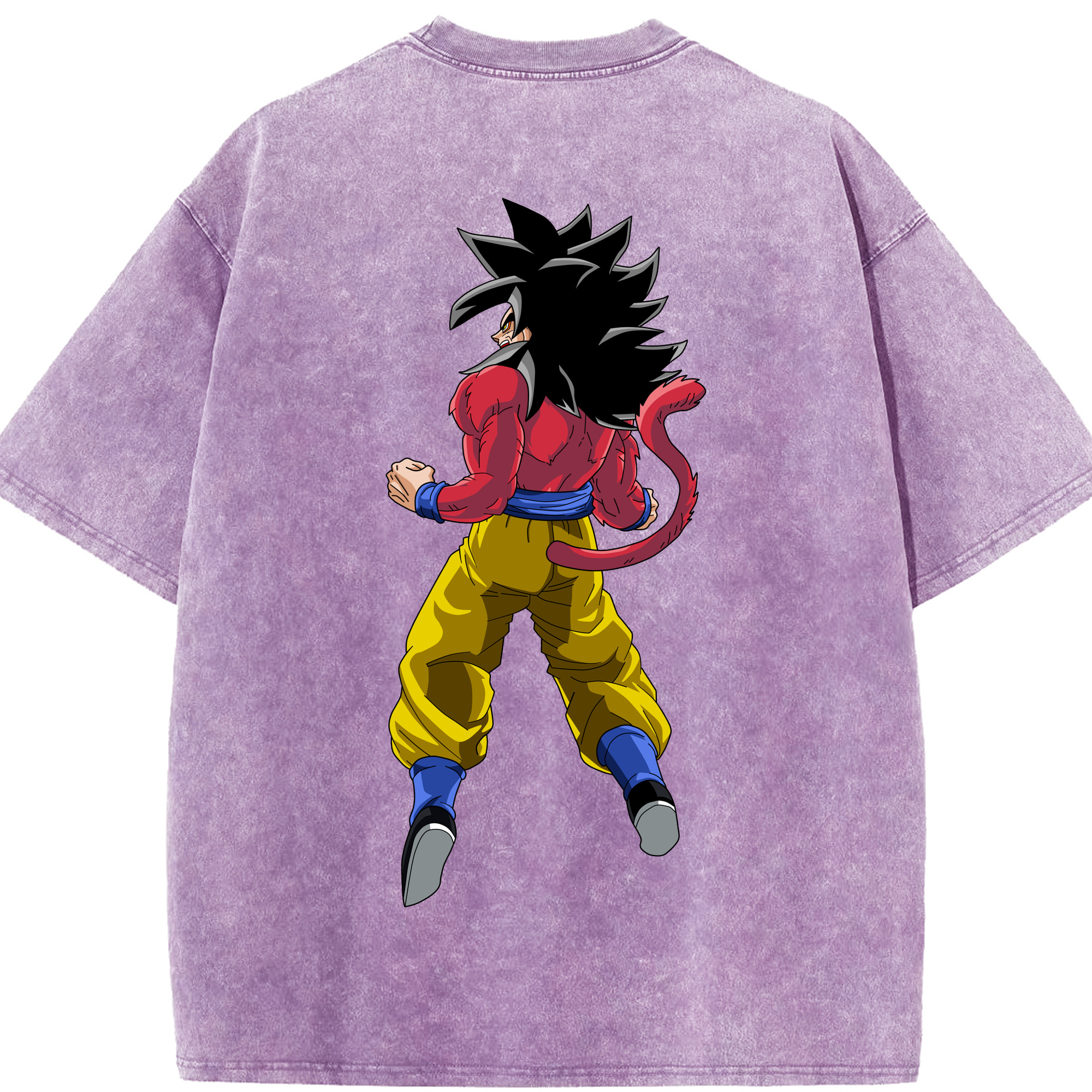 （画像用） ドラゴンボール 孫悟空（そん ごくう）Son Goku カカロット DRAGON BALL Kakarotto 綿100% ヴィンテージ風 半袖Tシャツ（背面プリント）