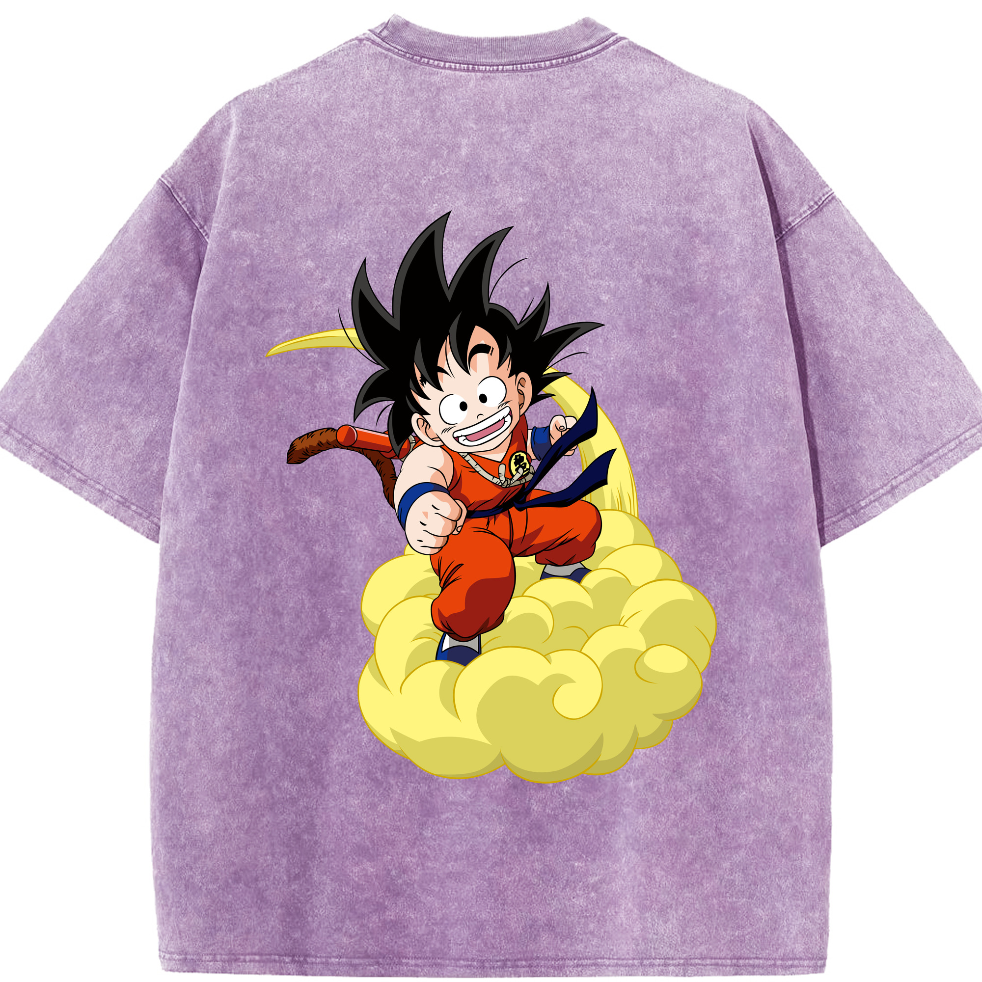 （画像用） ドラゴンボール 孫悟空（そん ごくう）Son Goku カカロット DRAGON BALL Kakarotto 綿100% ヴィンテージ風 半袖Tシャツ（背面プリント）
