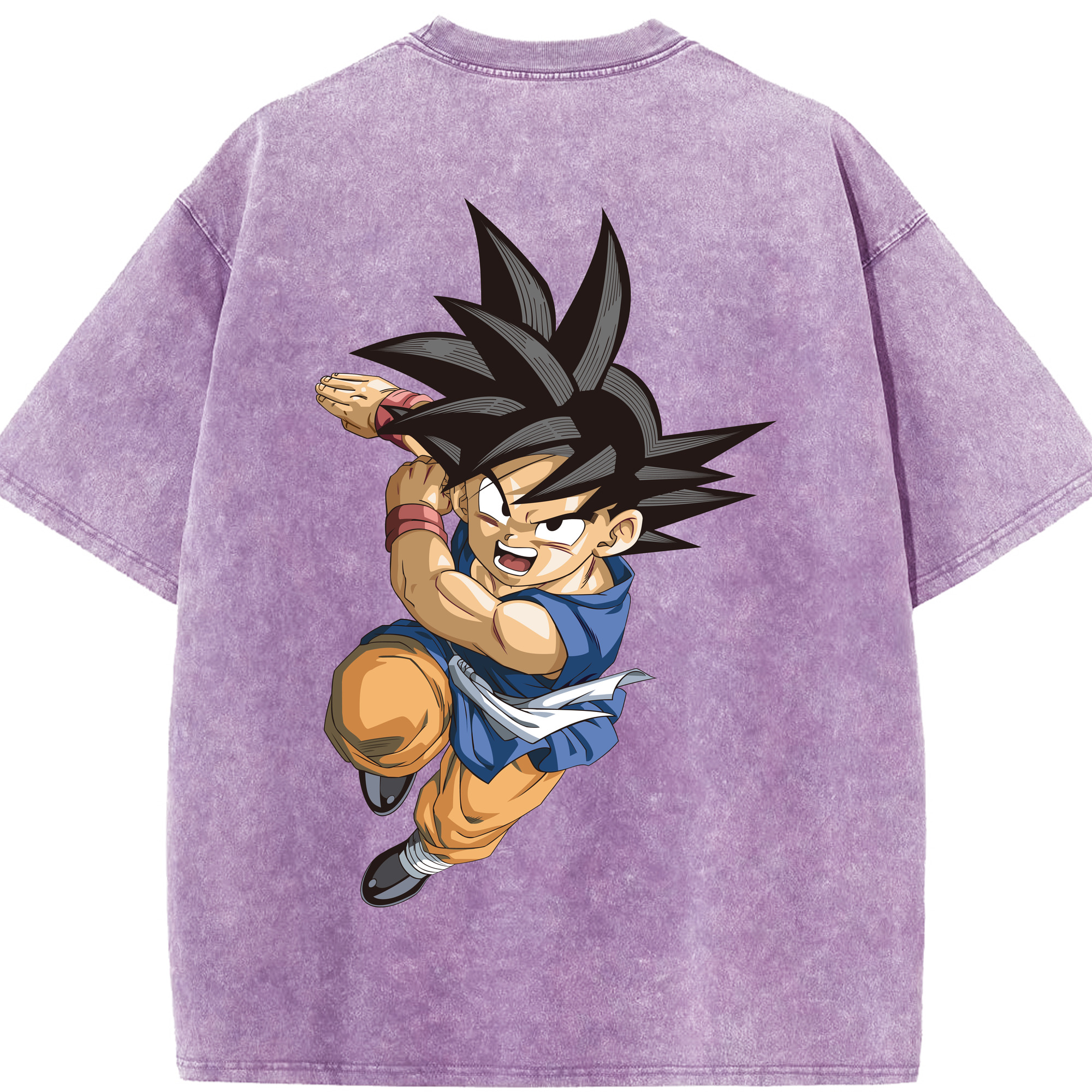 （画像用） ドラゴンボール 孫悟空（そん ごくう）Son Goku カカロット DRAGON BALL Kakarotto 綿100% ヴィンテージ風 半袖Tシャツ（背面プリント）
