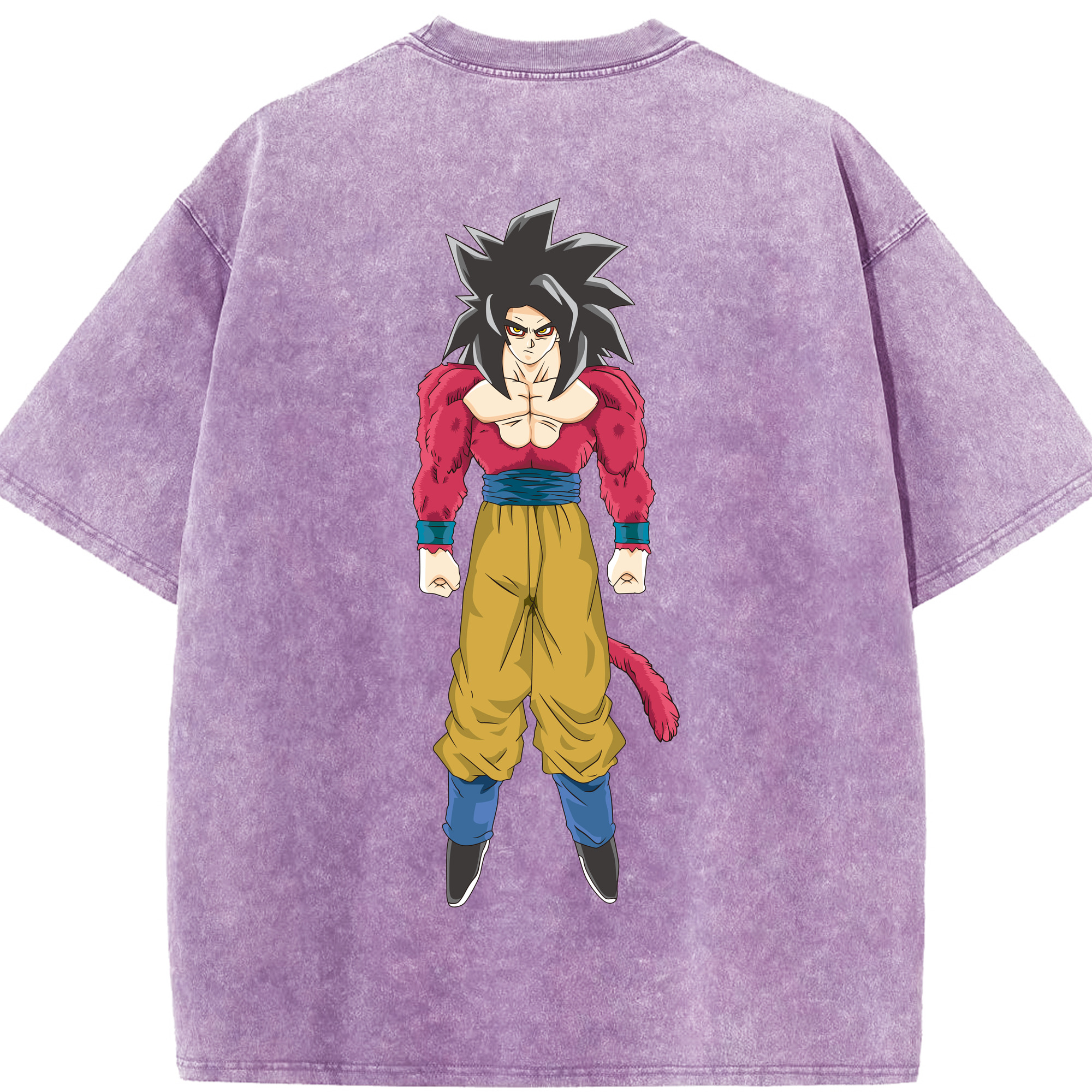 （画像用） ドラゴンボール 孫悟空（そん ごくう）Son Goku カカロット DRAGON BALL Kakarotto 綿100% ヴィンテージ風 半袖Tシャツ（背面プリント）