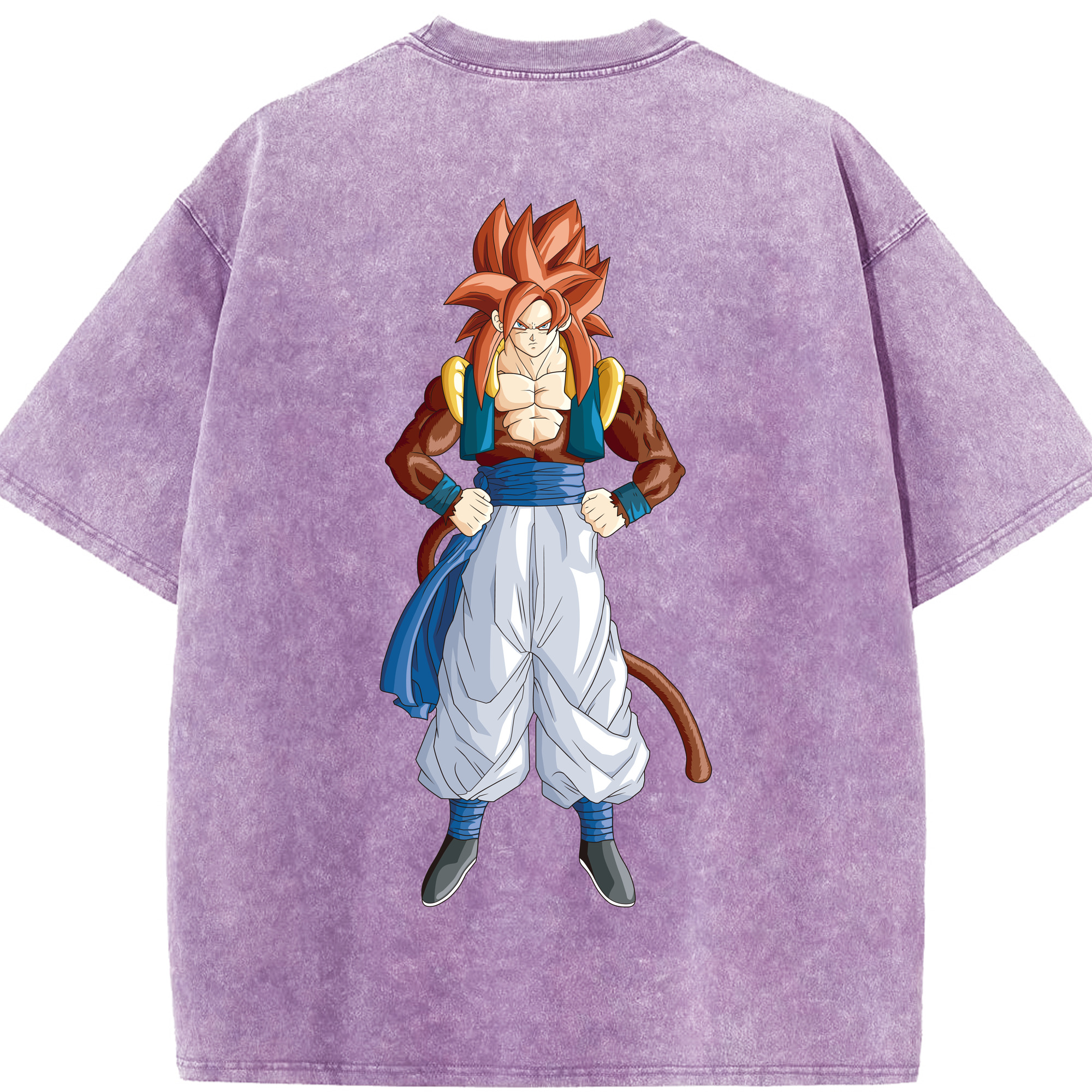 （画像用） ドラゴンボール 孫悟空（そん ごくう）Son Goku カカロット DRAGON BALL Kakarotto 綿100% ヴィンテージ風 半袖Tシャツ（背面プリント）