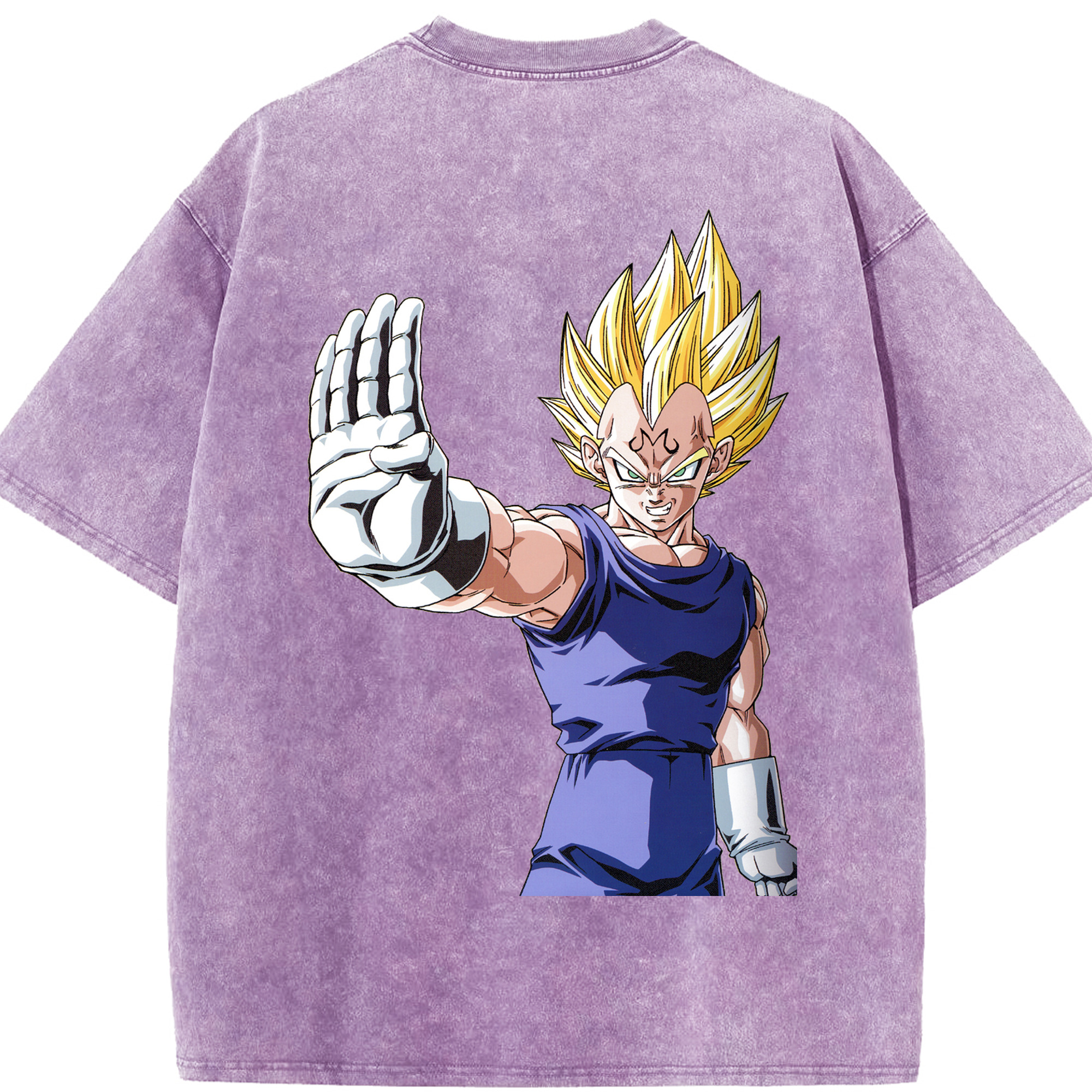（画像用） ドラゴンボール ベジータ四世（Bejīta Yonsei）DRAGON BALL Vegeta IV 綿100% ヴィンテージ風 半袖Tシャツ（背面プリント）