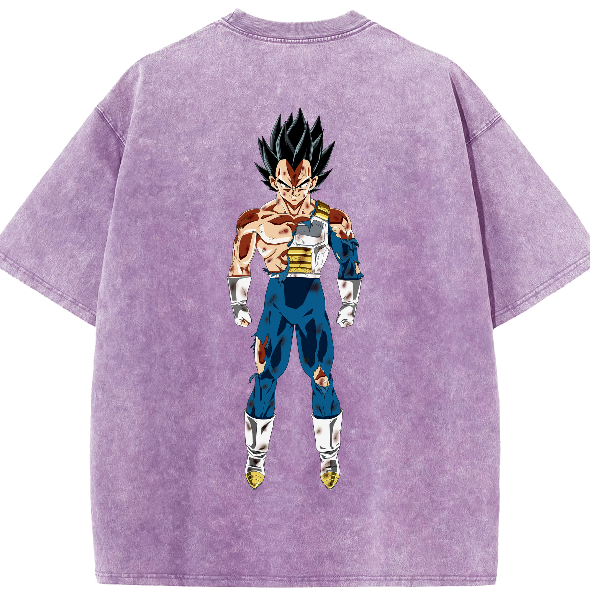 （画像用） ドラゴンボール ベジータ四世（Bejīta Yonsei）DRAGON BALL Vegeta IV 綿100% ヴィンテージ風 半袖Tシャツ（背面プリント）