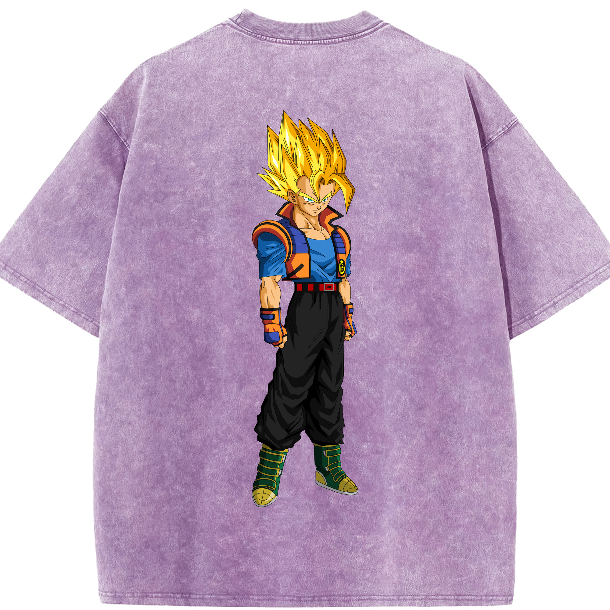 （画像用） ドラゴンボール ベジータ四世（Bejīta Yonsei）DRAGON BALL Vegeta IV 綿100% ヴィンテージ風 半袖Tシャツ（背面プリント）