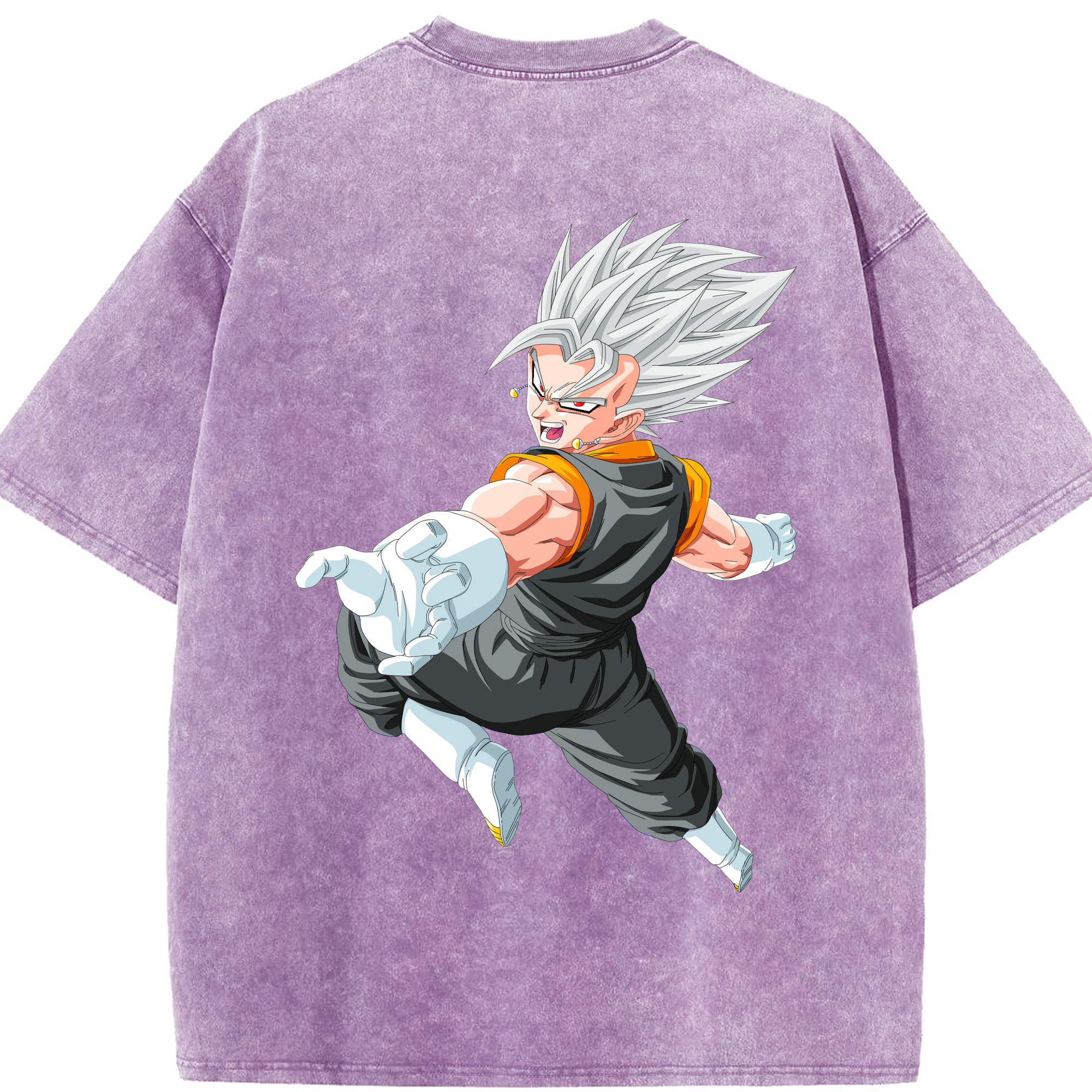 （画像用） ドラゴンボール ベジータ四世（Bejīta Yonsei）DRAGON BALL Vegeta IV 綿100% ヴィンテージ風 半袖Tシャツ（背面プリント）