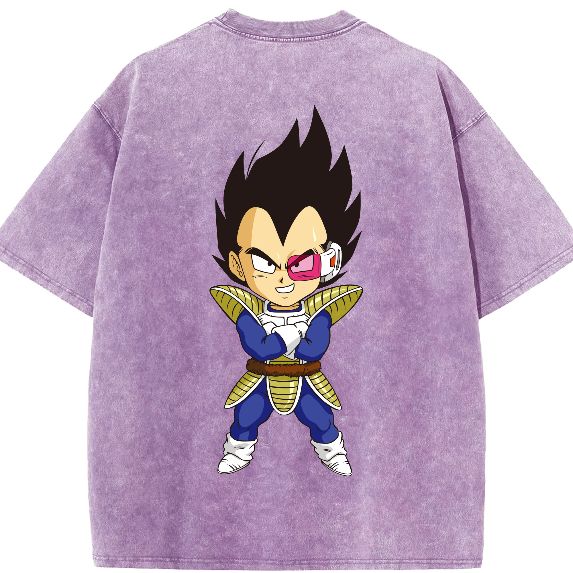 （画像用） ドラゴンボール ベジータ四世（Bejīta Yonsei）DRAGON BALL Vegeta IV 綿100% ヴィンテージ風 半袖Tシャツ（背面プリント）