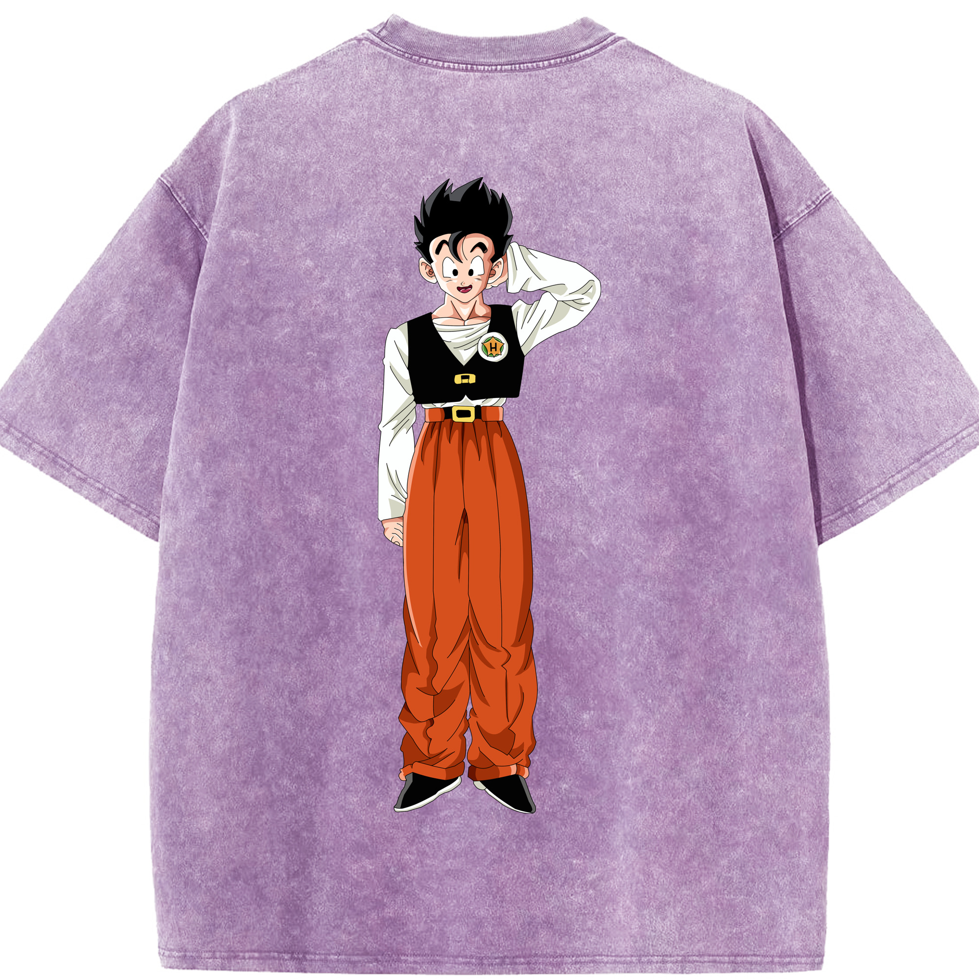 （画像用） ドラゴンボール 孫 悟飯（そんごはん）DRAGON BALL Son Gohan 綿100% ヴィンテージ風 半袖Tシャツ（背面プリント）