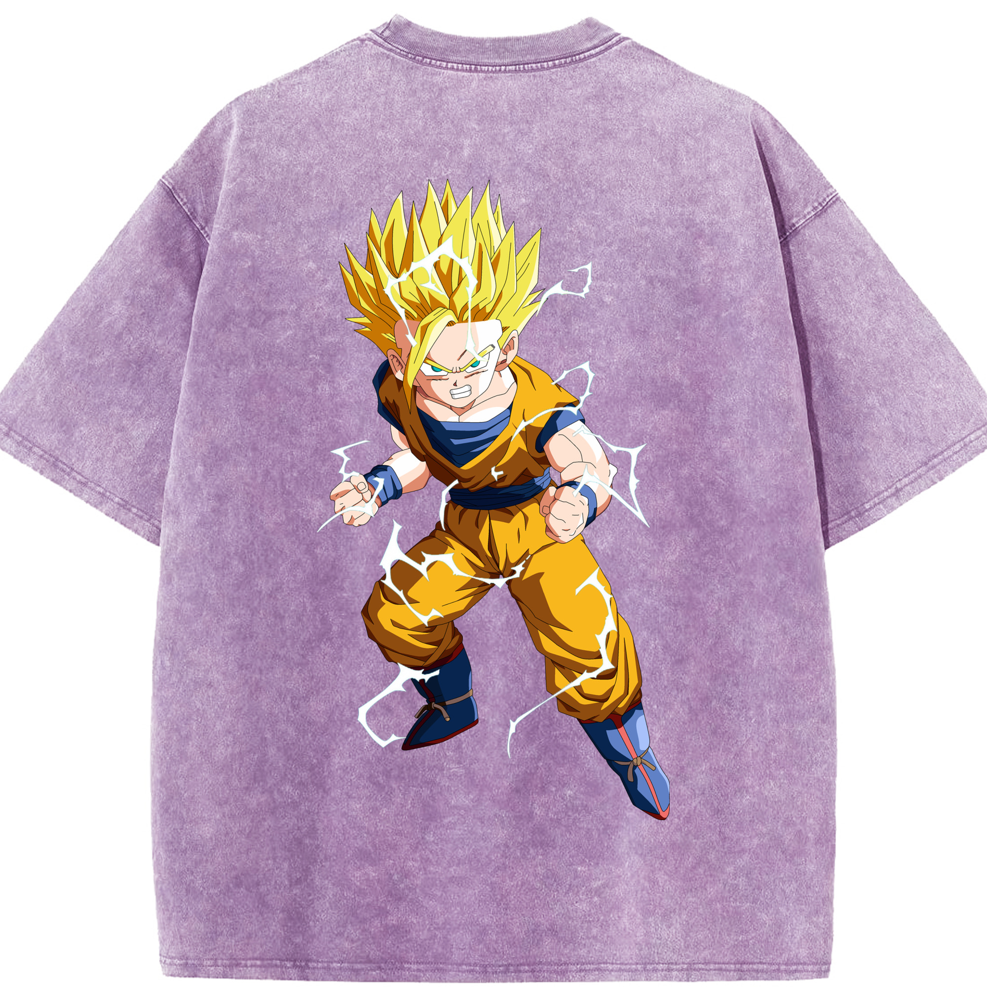 （画像用） ドラゴンボール 孫 悟飯（そんごはん）DRAGON BALL Son Gohan 綿100% ヴィンテージ風 半袖Tシャツ（背面プリント）