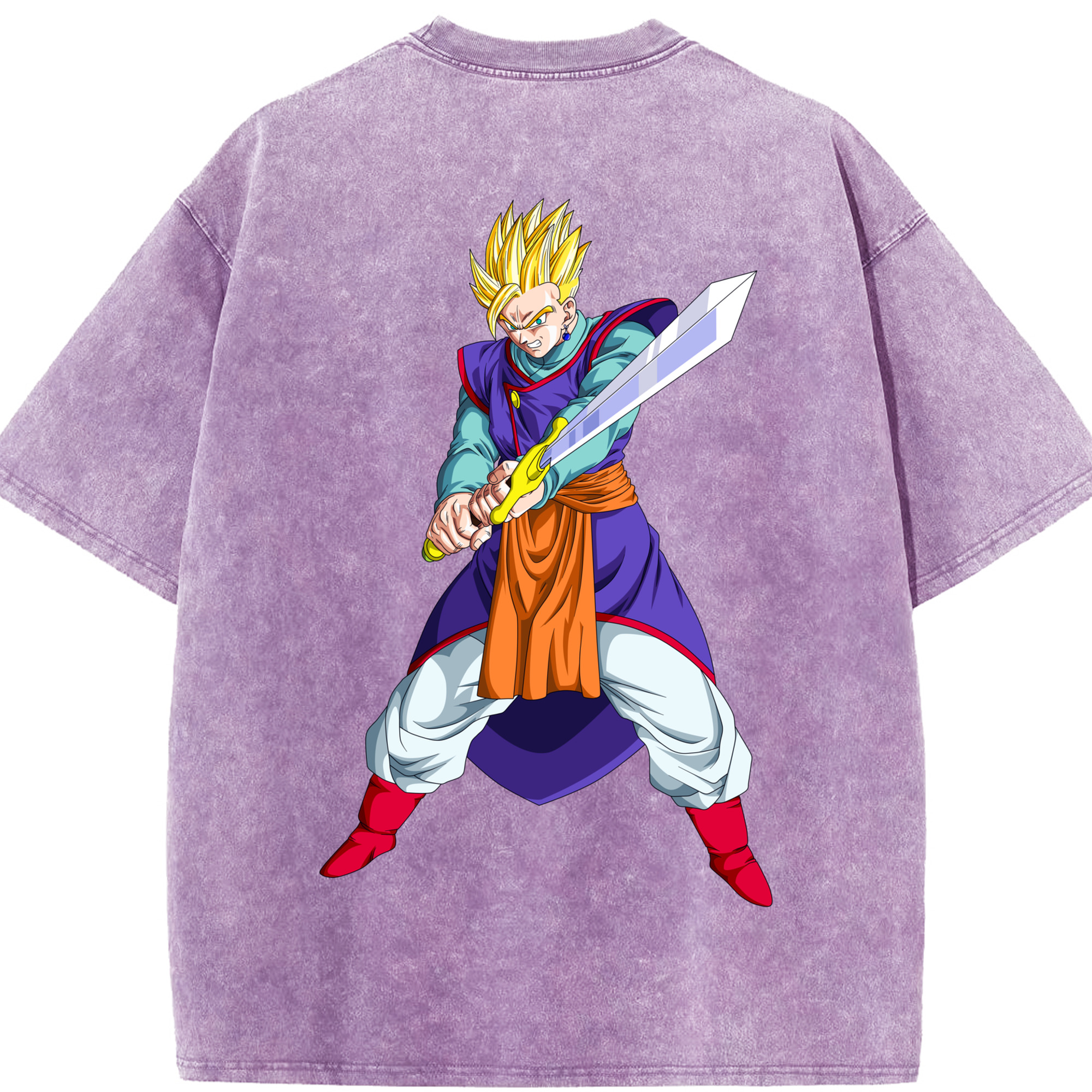 （画像用） ドラゴンボール 孫 悟飯（そんごはん）DRAGON BALL Son Gohan 綿100% ヴィンテージ風 半袖Tシャツ（背面プリント）