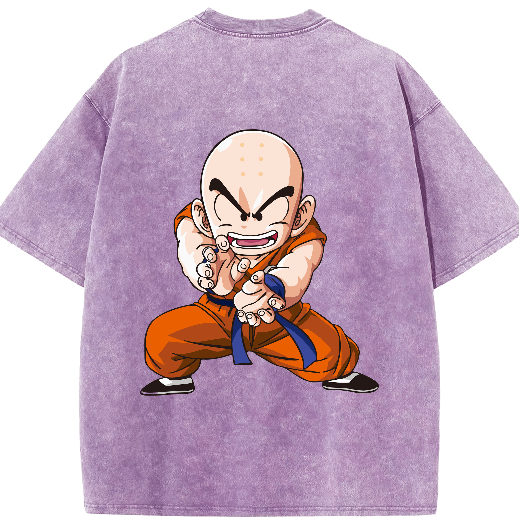（画像用） ドラゴンボール クリリン DRAGON BALL krillin 綿100% ヴィンテージ風 半袖Tシャツ（背面プリント）
