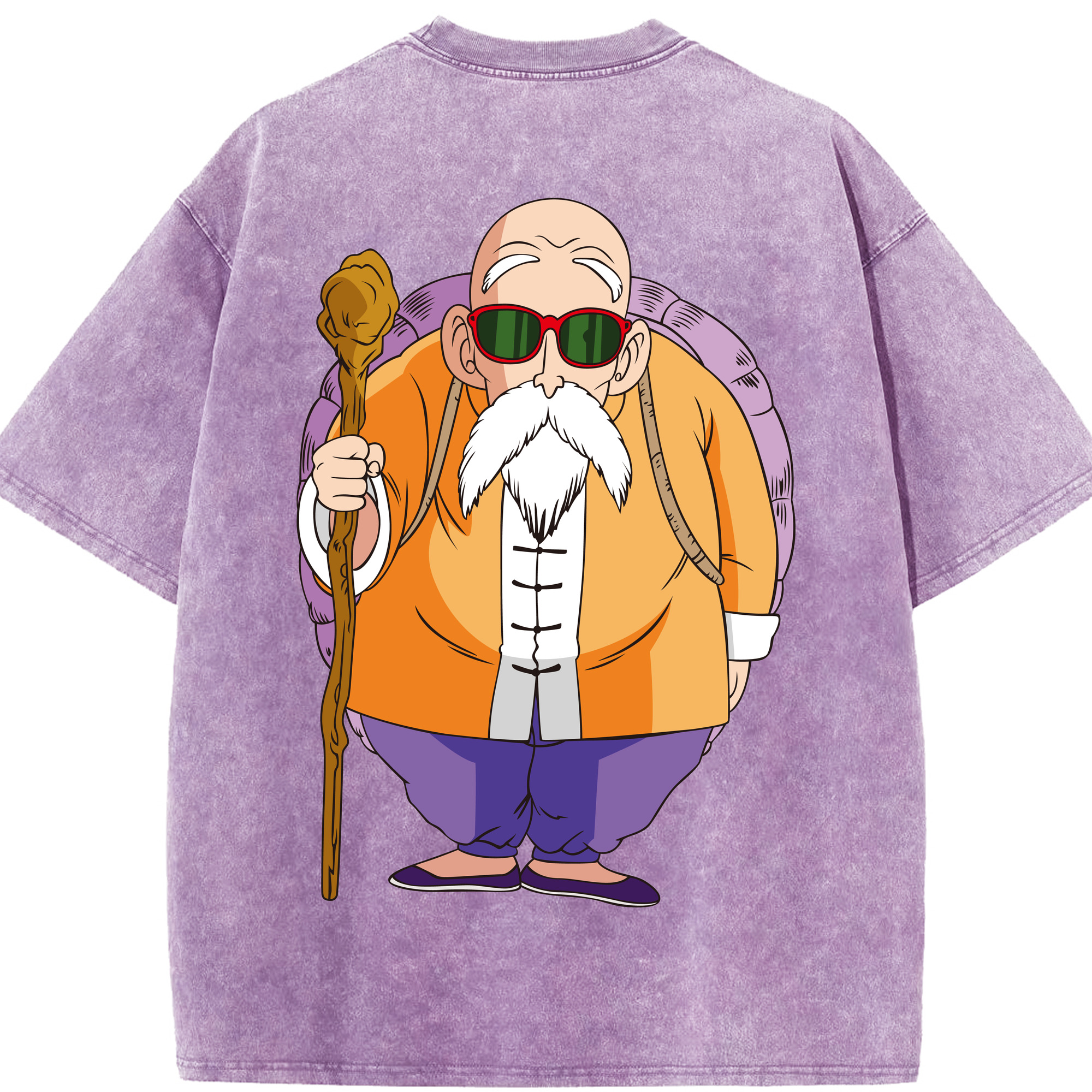 （画像用） ドラゴンボール 亀仙人（かめせんにん） DRAGON BALL Master Roshi Kame Sennin 綿100% ヴィンテージ風 半袖Tシャツ（背面プリント）