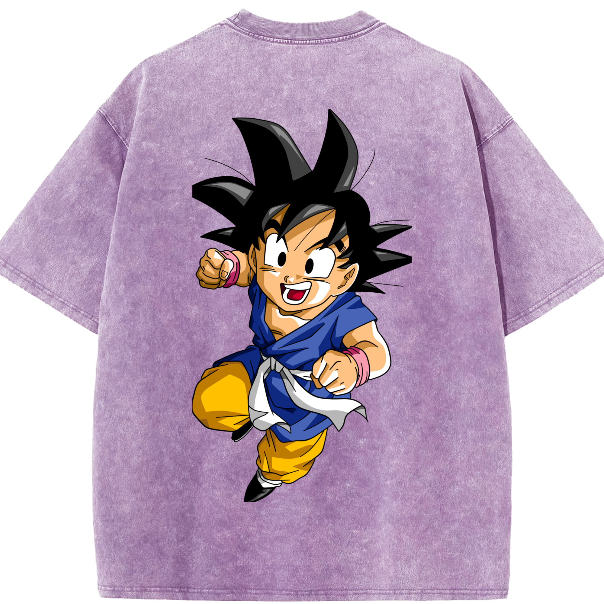 （画像用） ドラゴンボール 孫悟天 そん ごてん DRAGON BALL Son Goten 綿100% ヴィンテージ風 半袖Tシャツ（背面プリント）