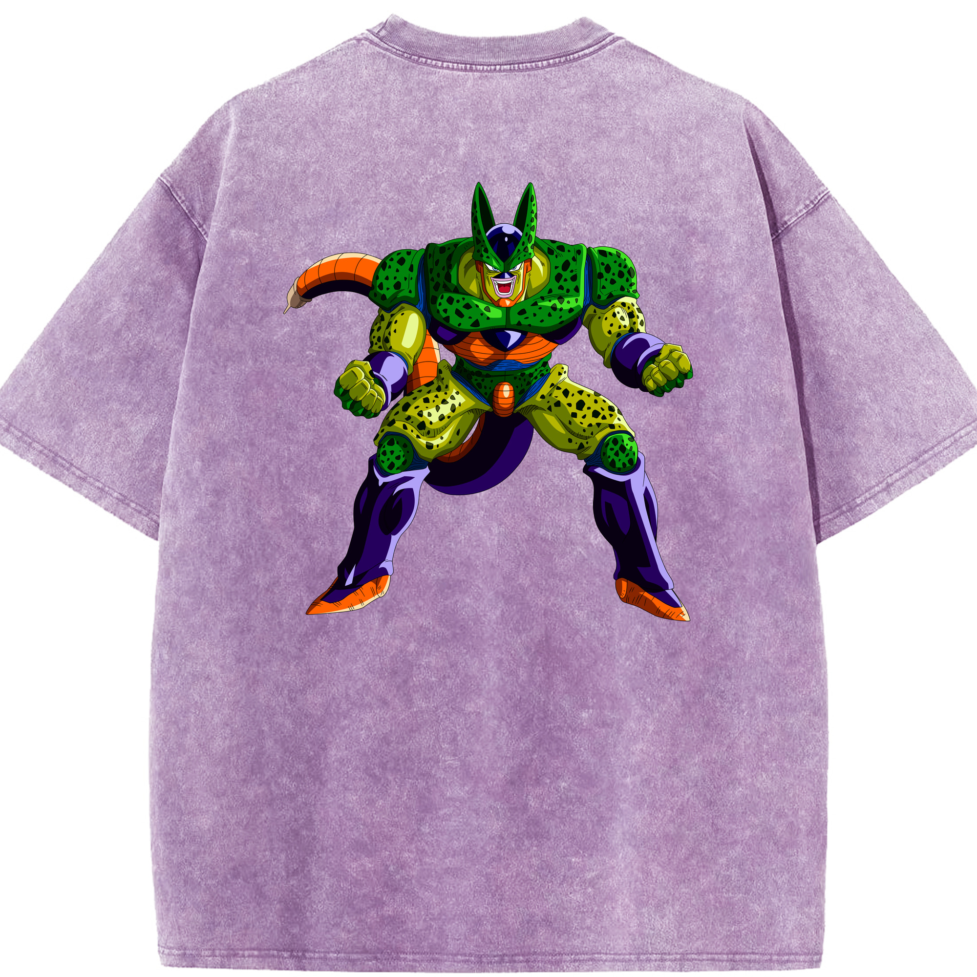 （画像用） ドラゴンボール セル DRAGON BALL Cell 綿100% ヴィンテージ風 半袖Tシャツ（背面プリント）