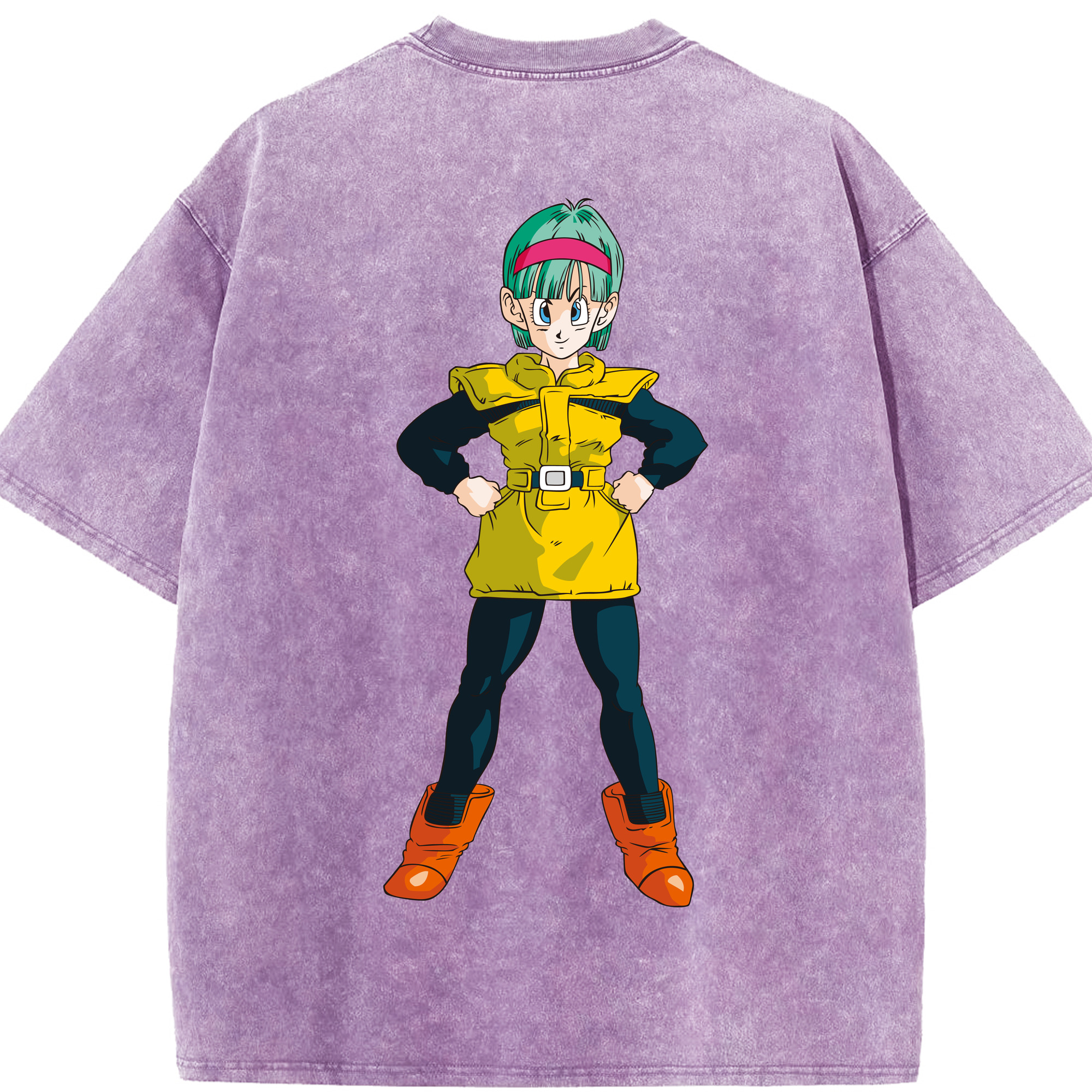 （画像用） ドラゴンボール ブルマ DRAGON BALL Bulma 綿100% ヴィンテージ風 半袖Tシャツ（背面プリント）