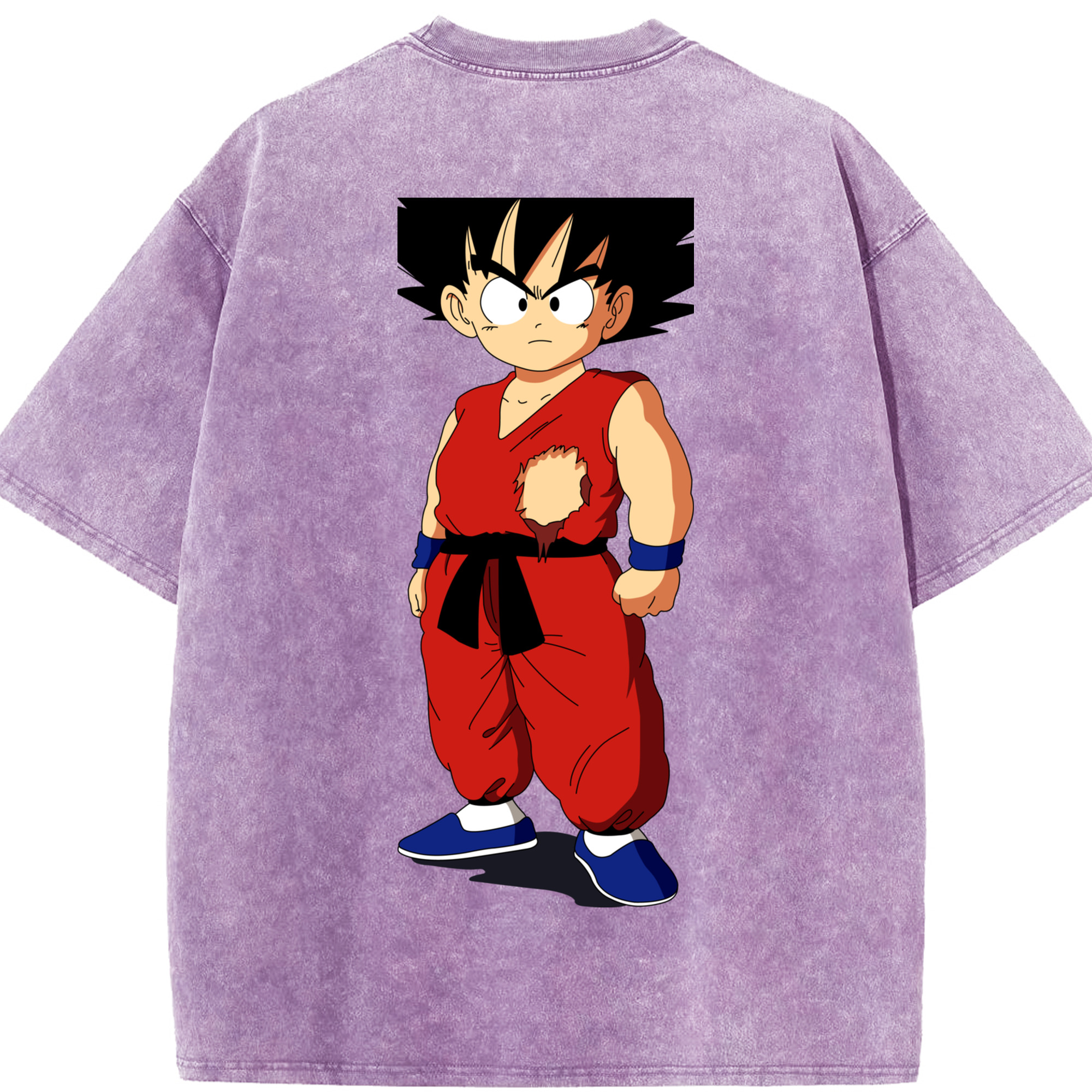 （画像用） ドラゴンボール 孫悟空（そん ごくう）Son Goku カカロット DRAGON BALL Kakarotto 綿100% ヴィンテージ風 半袖Tシャツ（背面プリント）