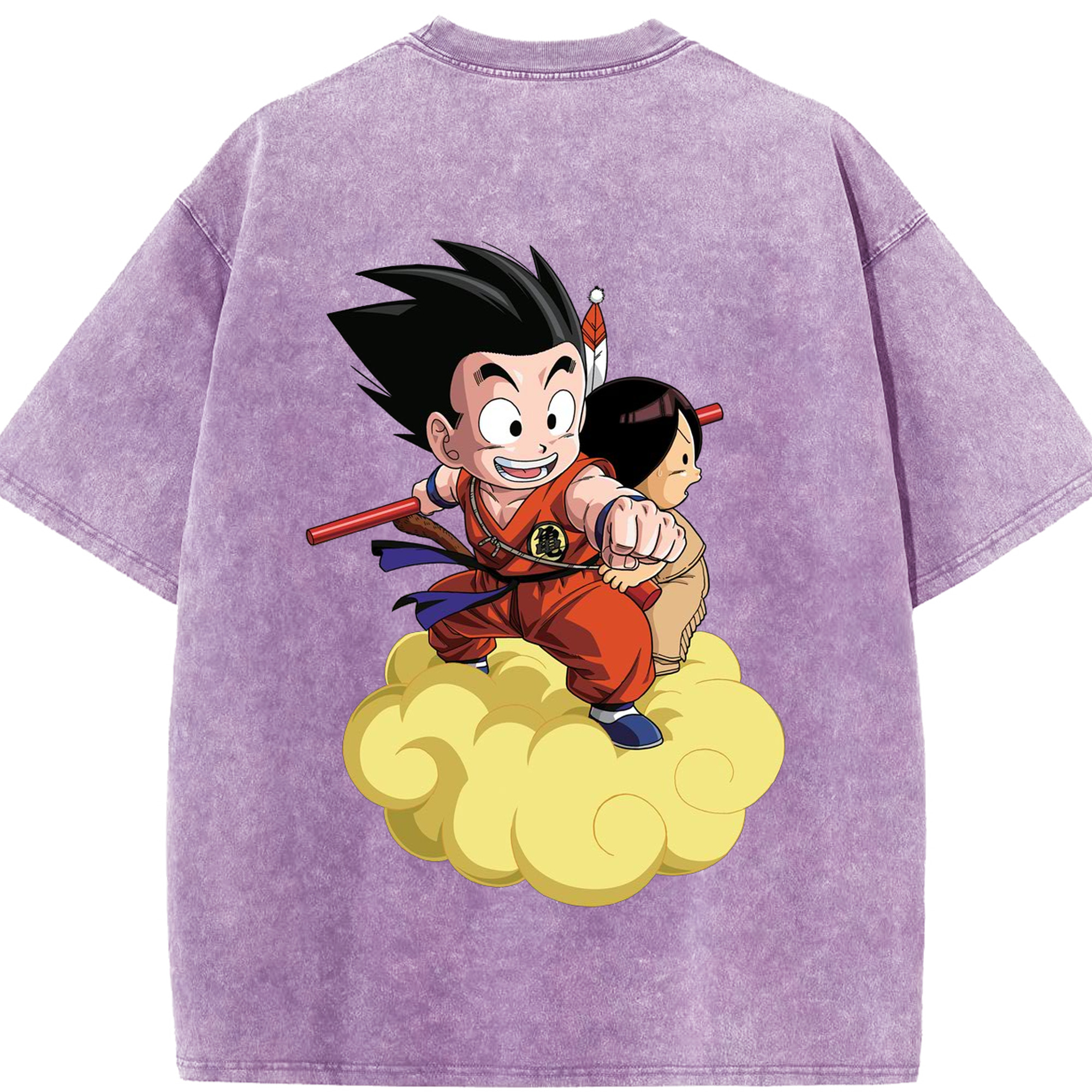 （画像用） ドラゴンボール 孫悟空（そん ごくう）Son Goku カカロット DRAGON BALL Kakarotto 綿100% ヴィンテージ風 半袖Tシャツ（背面プリント）