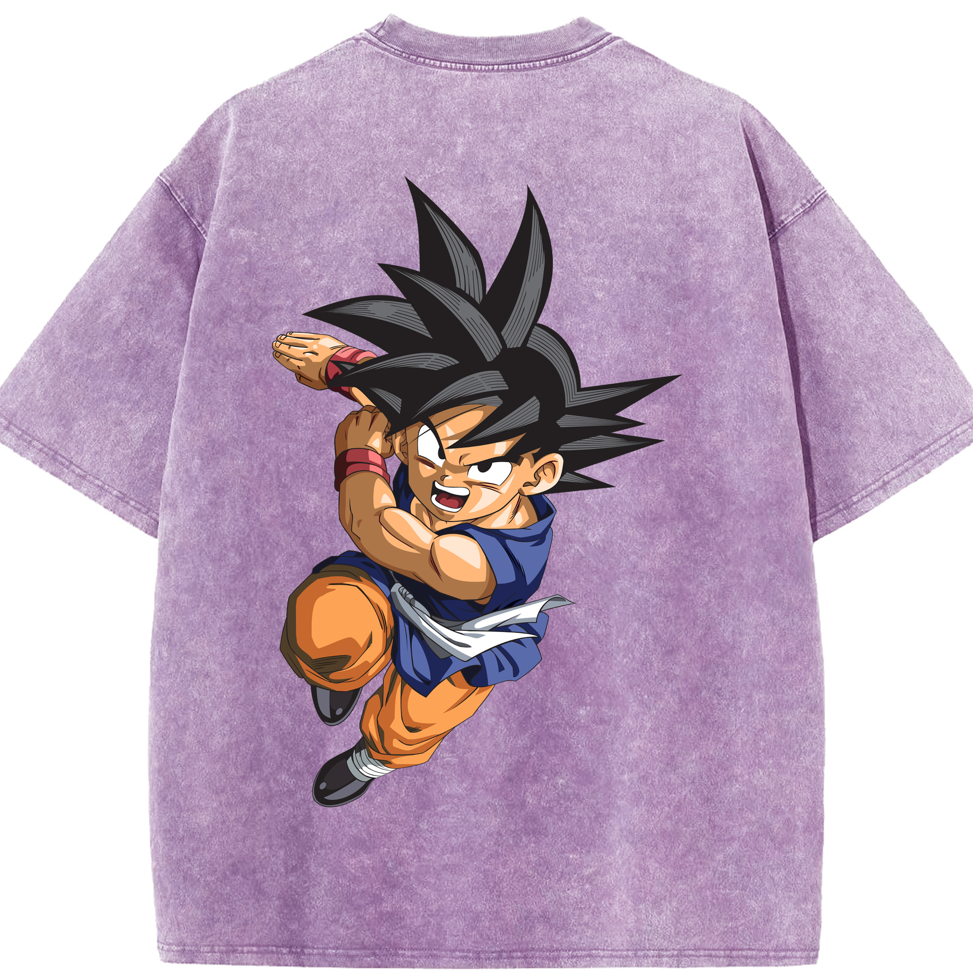 （画像用） ドラゴンボール 孫悟空（そん ごくう）Son Goku カカロット DRAGON BALL Kakarotto 綿100% ヴィンテージ風 半袖Tシャツ（背面プリント）