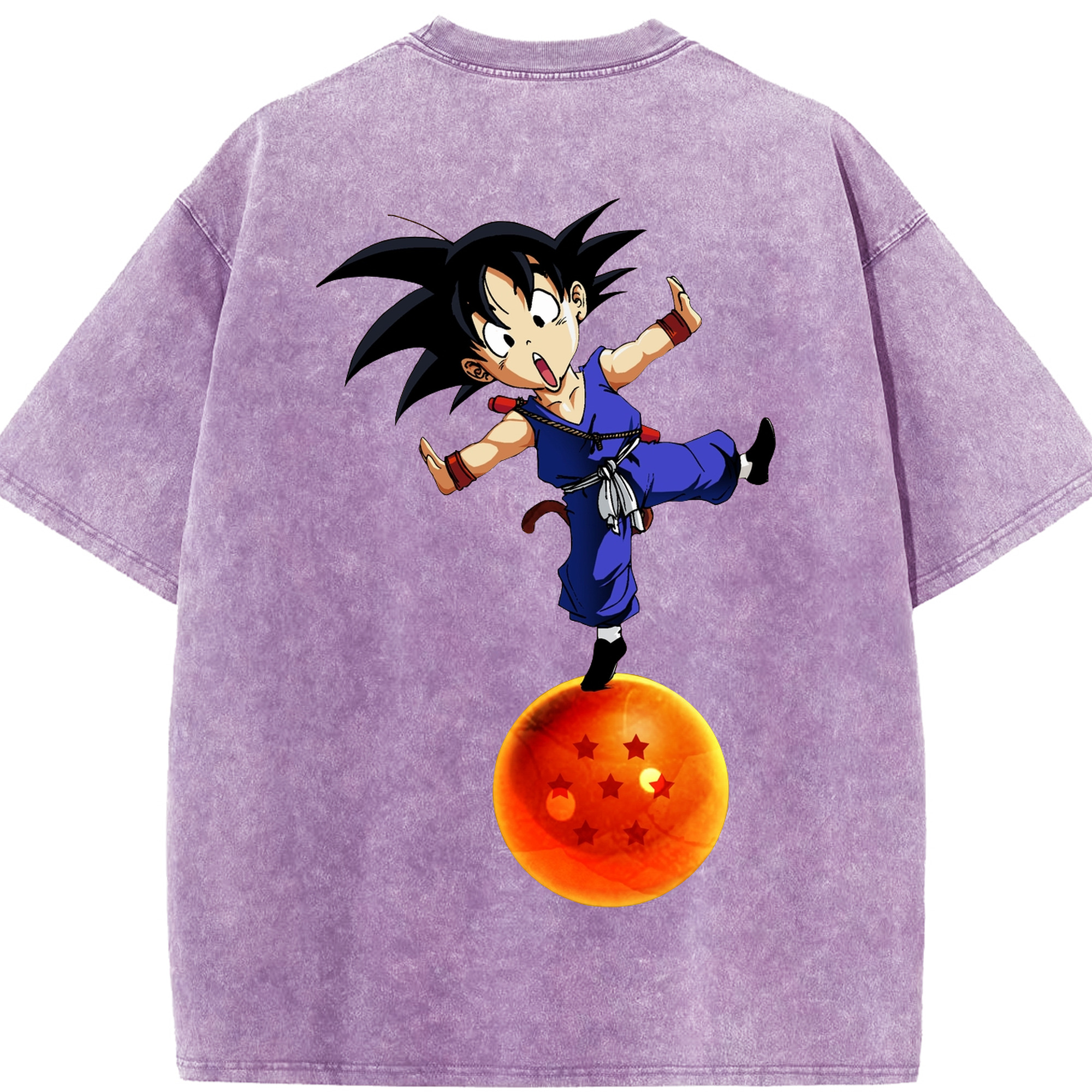 （画像用） ドラゴンボール 孫悟空（そん ごくう）Son Goku カカロット DRAGON BALL Kakarotto 綿100% ヴィンテージ風 半袖Tシャツ（背面プリント）