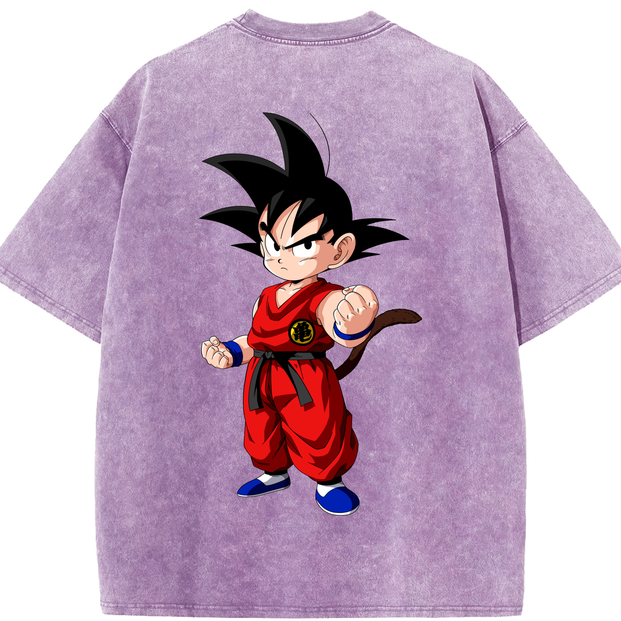 （画像用） ドラゴンボール 孫悟空（そん ごくう）Son Goku カカロット DRAGON BALL Kakarotto 綿100% ヴィンテージ風 半袖Tシャツ（背面プリント）