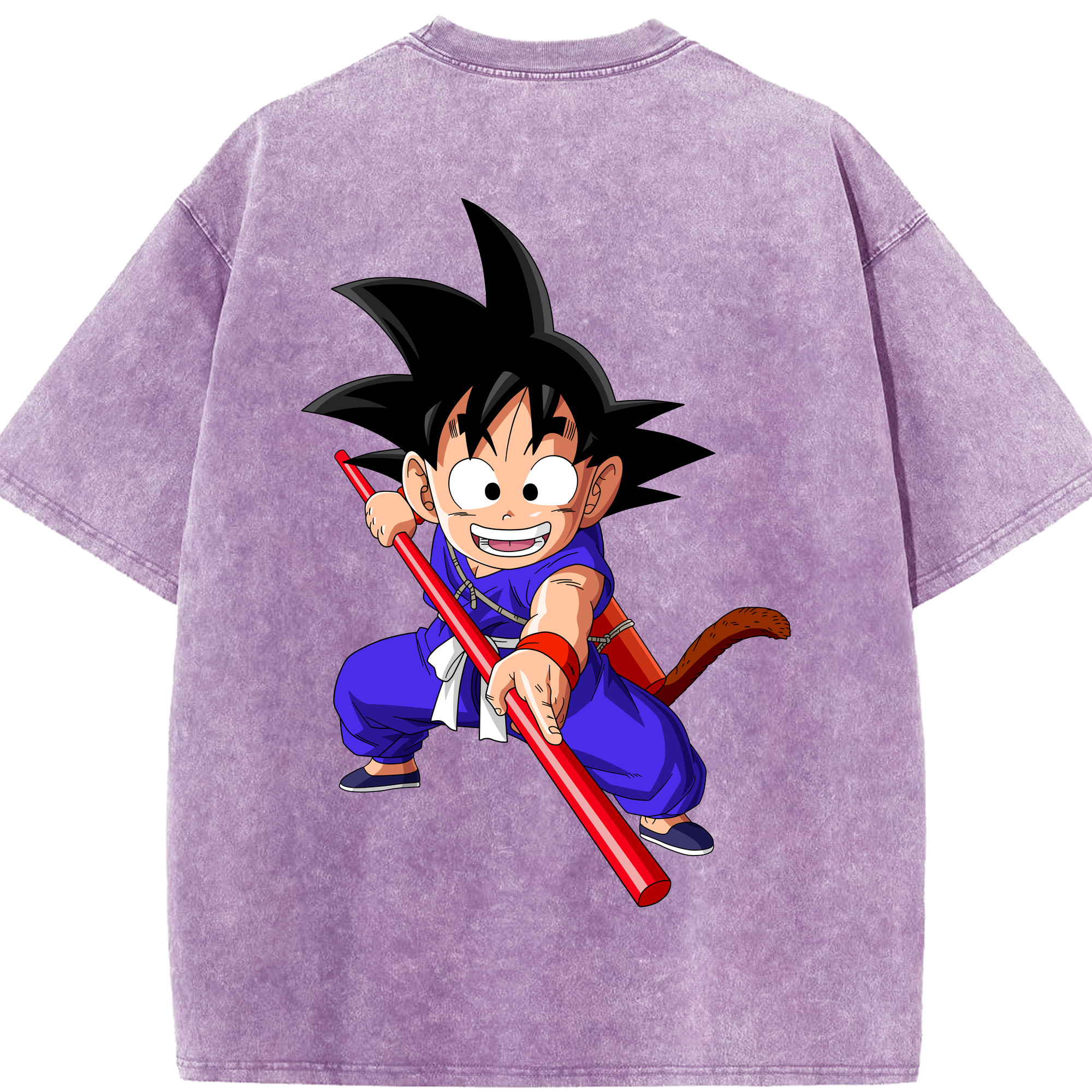 （画像用） ドラゴンボール 孫悟空（そん ごくう）Son Goku カカロット DRAGON BALL Kakarotto 綿100% ヴィンテージ風 半袖Tシャツ（背面プリント）