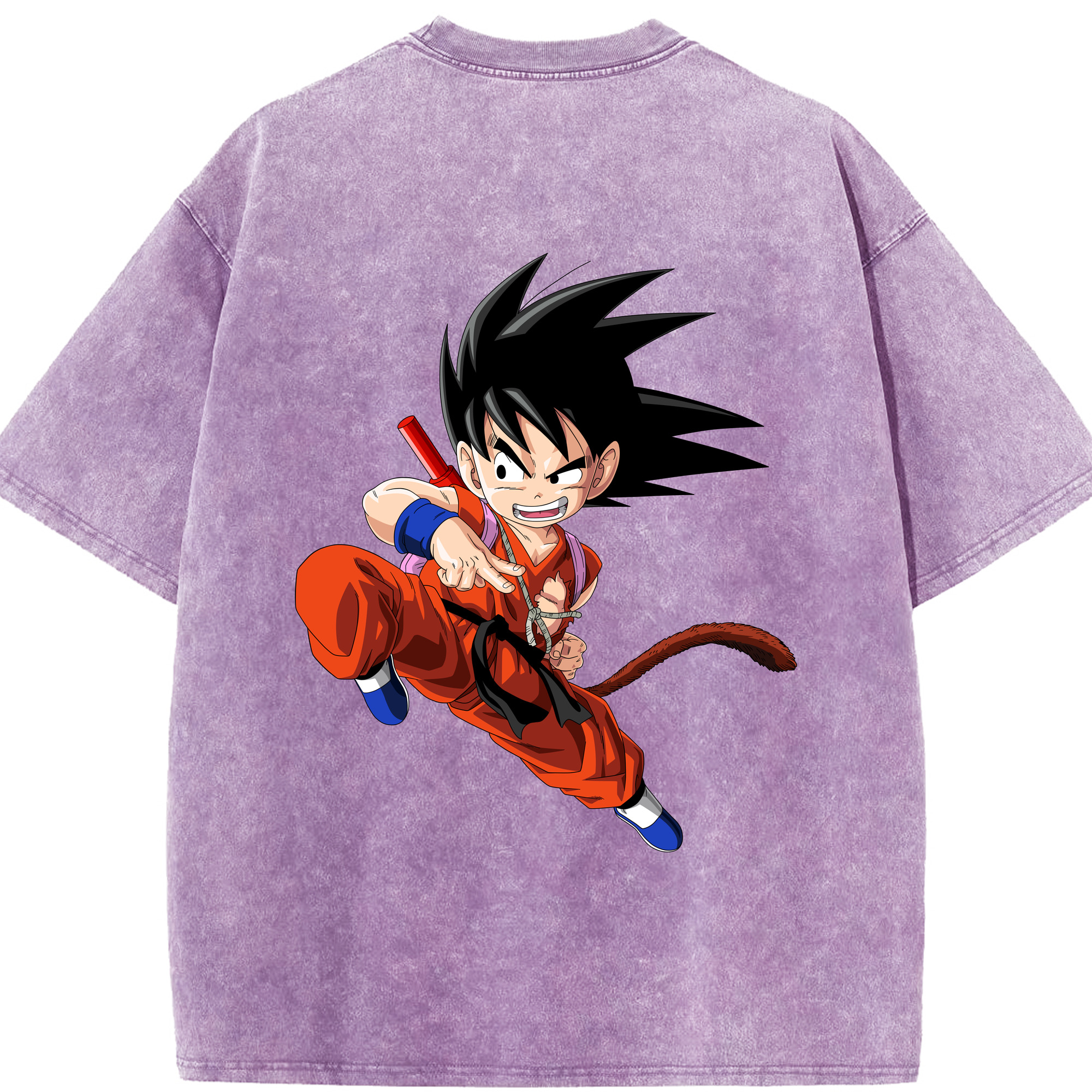 （画像用） ドラゴンボール 孫悟空（そん ごくう）Son Goku カカロット DRAGON BALL Kakarotto 綿100% ヴィンテージ風 半袖Tシャツ（背面プリント）
