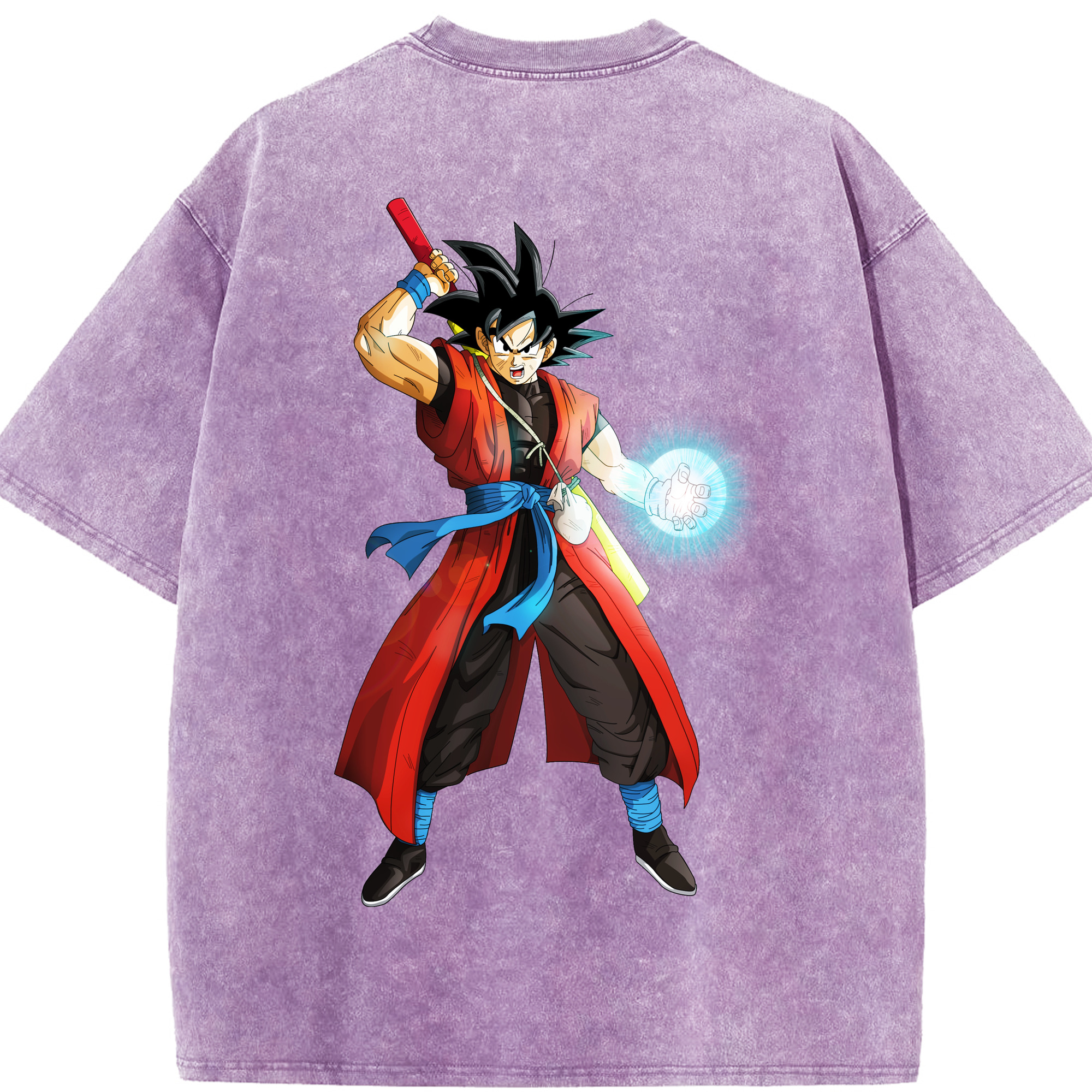 （画像用） ドラゴンボール 孫悟空（そん ごくう）Son Goku カカロット DRAGON BALL Kakarotto 綿100% ヴィンテージ風 半袖Tシャツ（背面プリント）