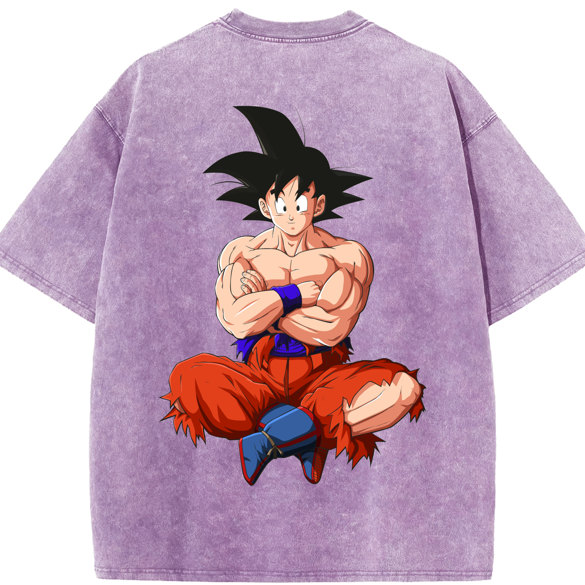 （画像用） ドラゴンボール 孫悟空（そん ごくう）Son Goku カカロット DRAGON BALL Kakarotto 綿100% ヴィンテージ風 半袖Tシャツ（背面プリント）