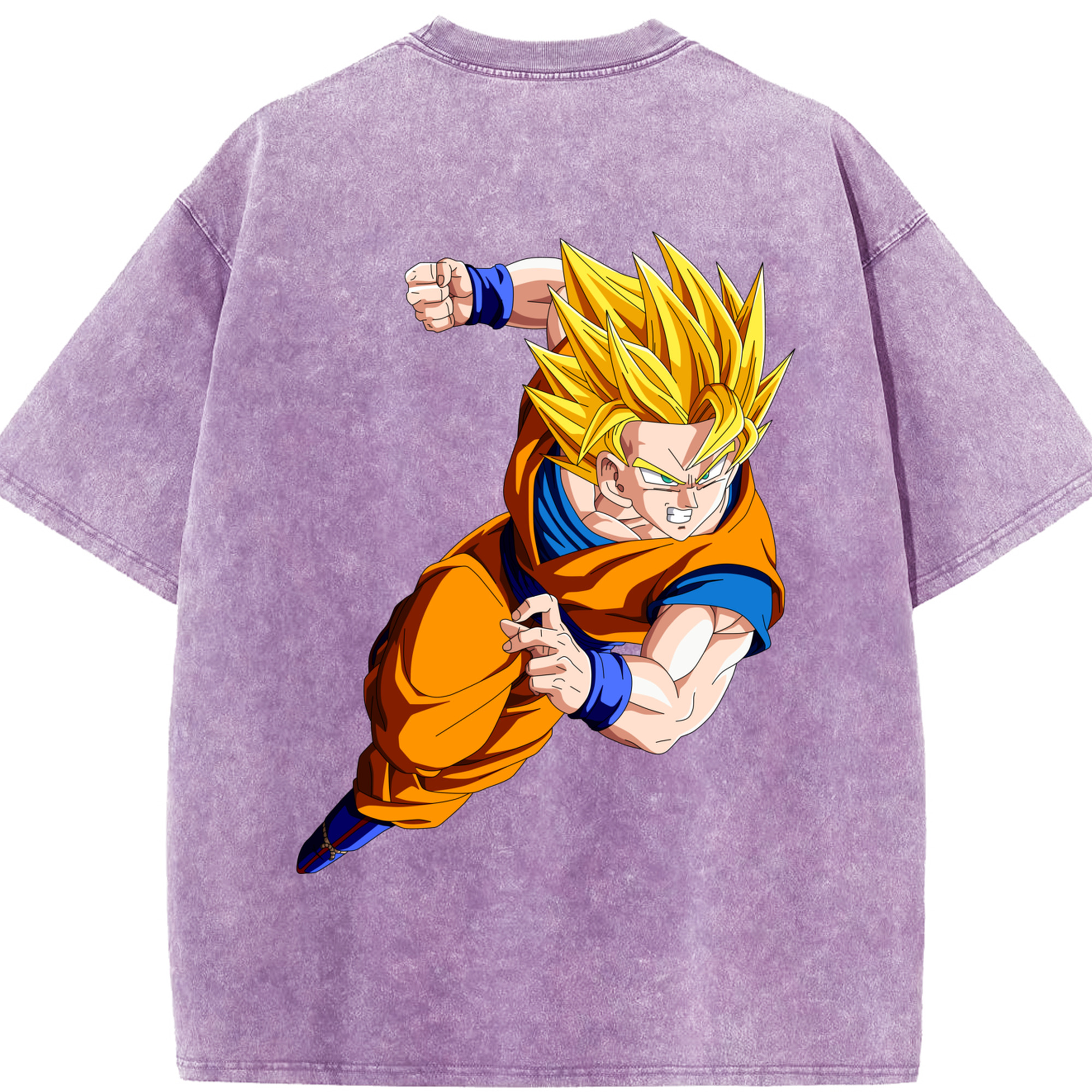 （画像用） ドラゴンボール 孫悟空（そん ごくう）Son Goku カカロット DRAGON BALL Kakarotto 綿100% ヴィンテージ風 半袖Tシャツ（背面プリント）
