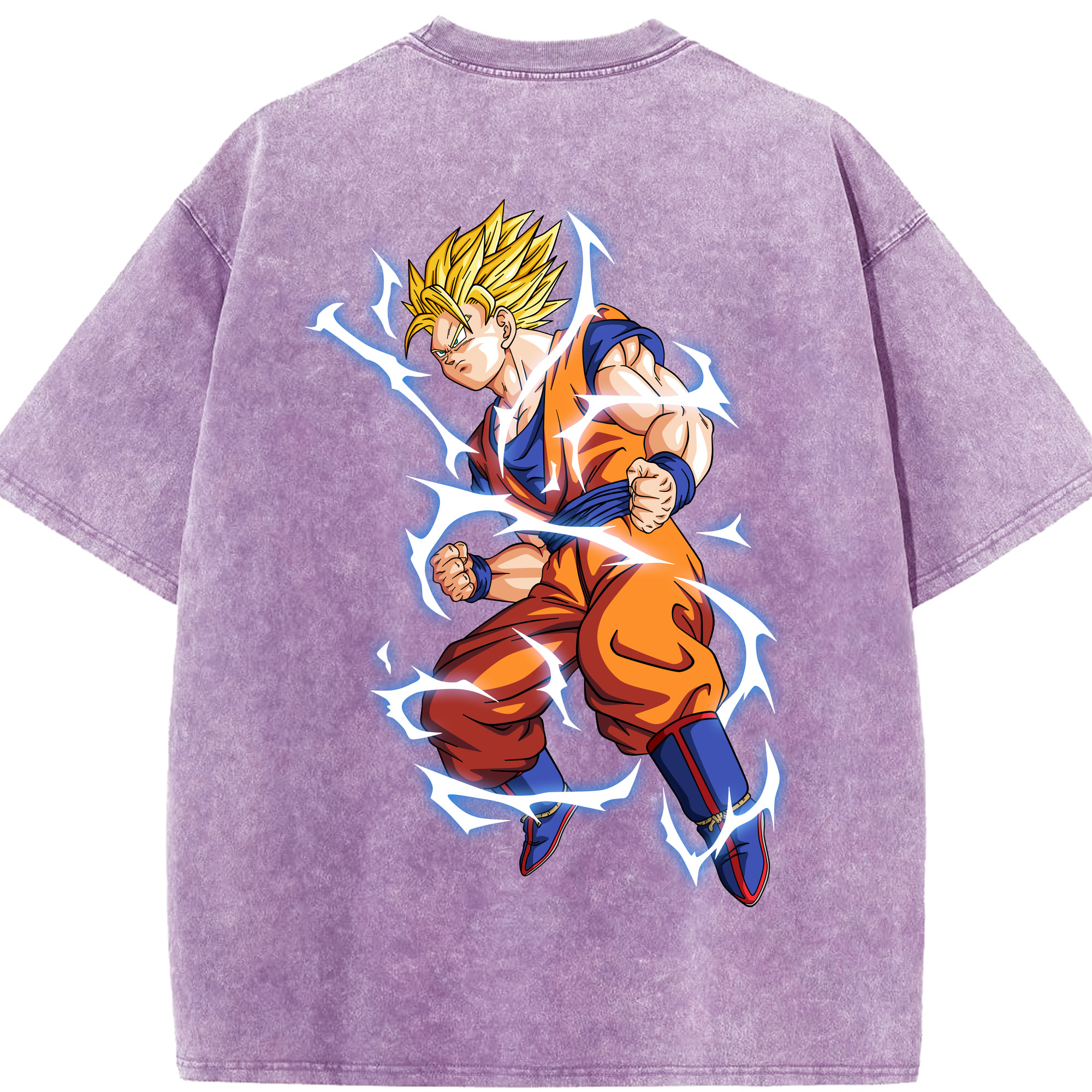 （画像用） ドラゴンボール 孫悟空（そん ごくう）Son Goku カカロット DRAGON BALL Kakarotto 綿100% ヴィンテージ風 半袖Tシャツ（背面プリント）