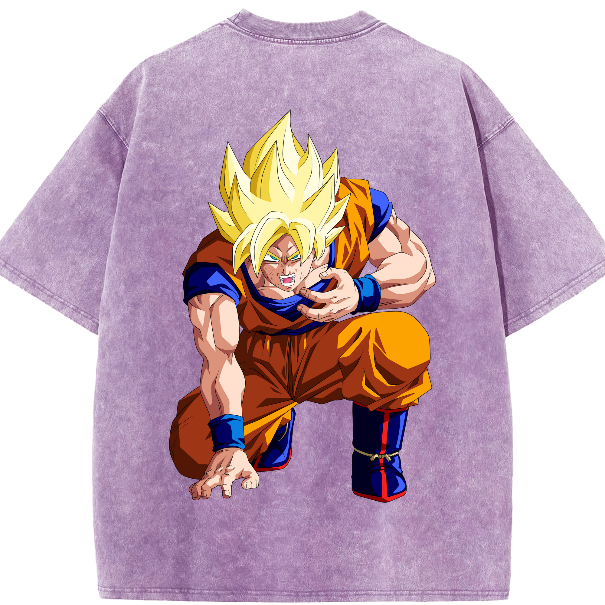 （画像用） ドラゴンボール 孫悟空（そん ごくう）Son Goku カカロット DRAGON BALL Kakarotto 綿100% ヴィンテージ風 半袖Tシャツ（背面プリント）