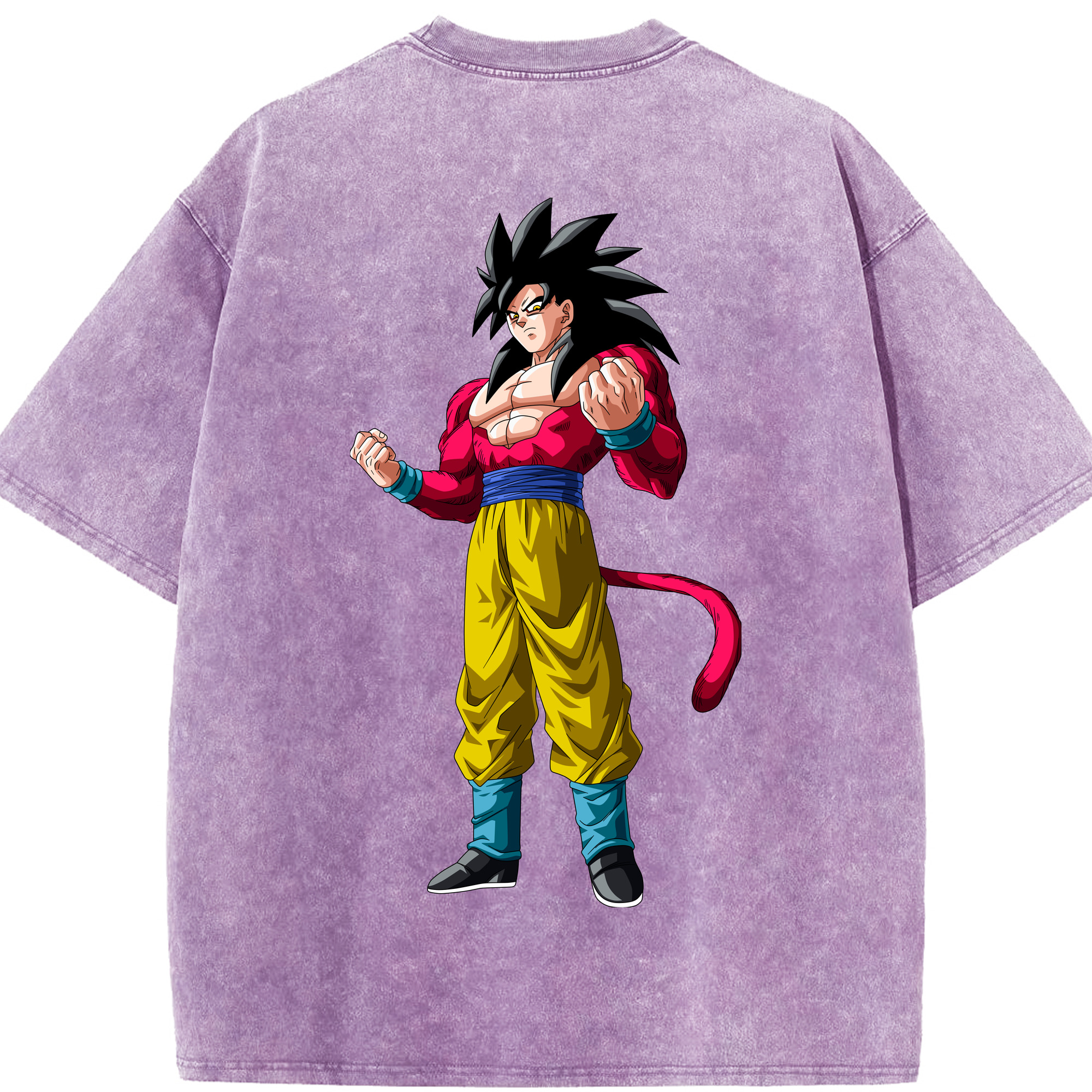 （画像用） ドラゴンボール 孫悟空（そん ごくう）Son Goku カカロット DRAGON BALL Kakarotto 綿100% ヴィンテージ風 半袖Tシャツ（背面プリント）