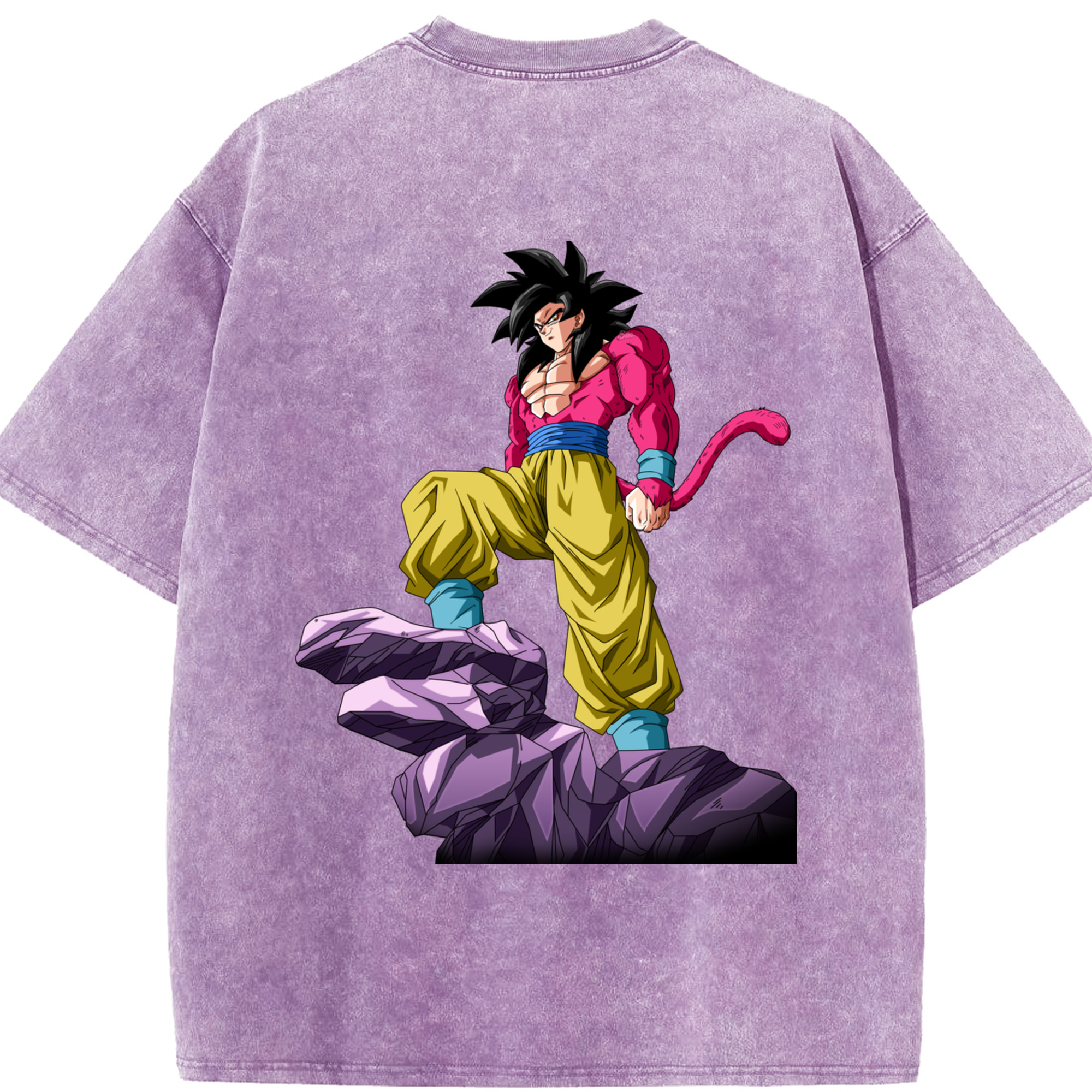 （画像用） ドラゴンボール 孫悟空（そん ごくう）Son Goku カカロット DRAGON BALL Kakarotto 綿100% ヴィンテージ風 半袖Tシャツ（背面プリント）
