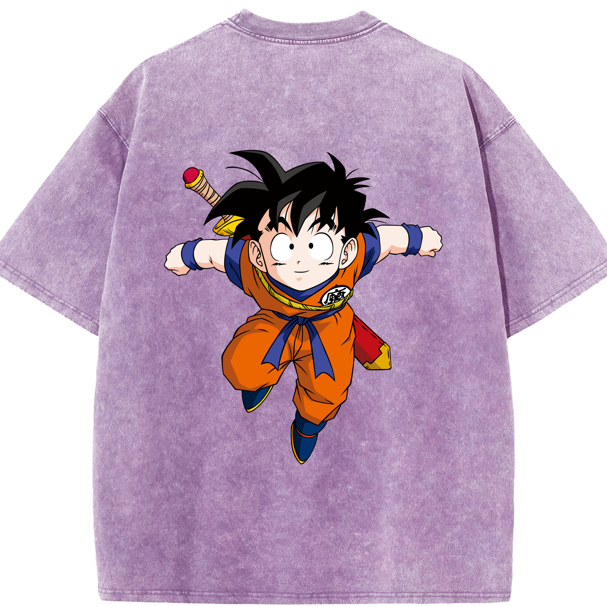 （画像用） ドラゴンボール 孫悟空（そん ごくう）Son Goku カカロット DRAGON BALL Kakarotto 綿100% ヴィンテージ風 半袖Tシャツ（背面プリント）
