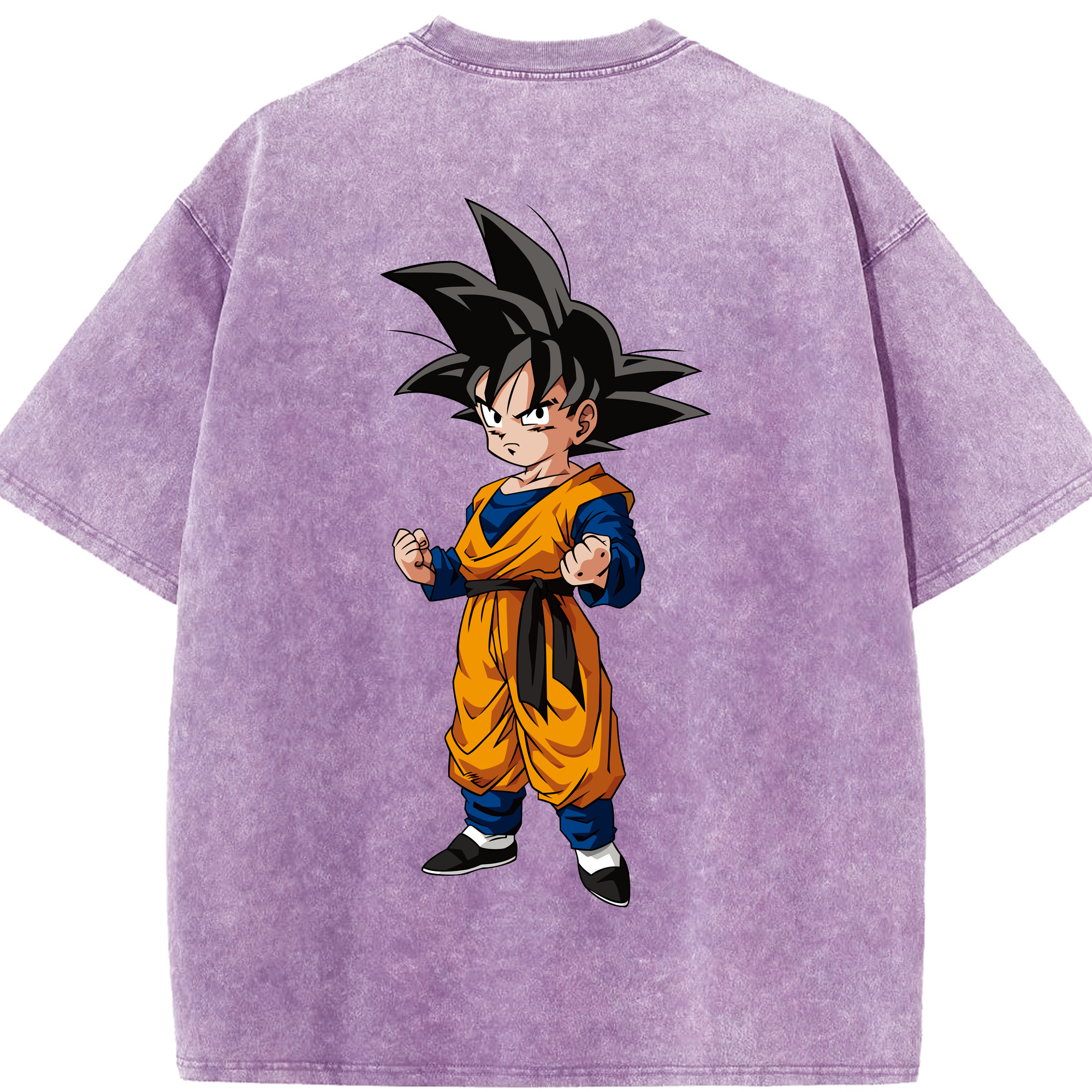 （画像用） ドラゴンボール 孫悟空（そん ごくう）Son Goku カカロット DRAGON BALL Kakarotto 綿100% ヴィンテージ風 半袖Tシャツ（背面プリント）