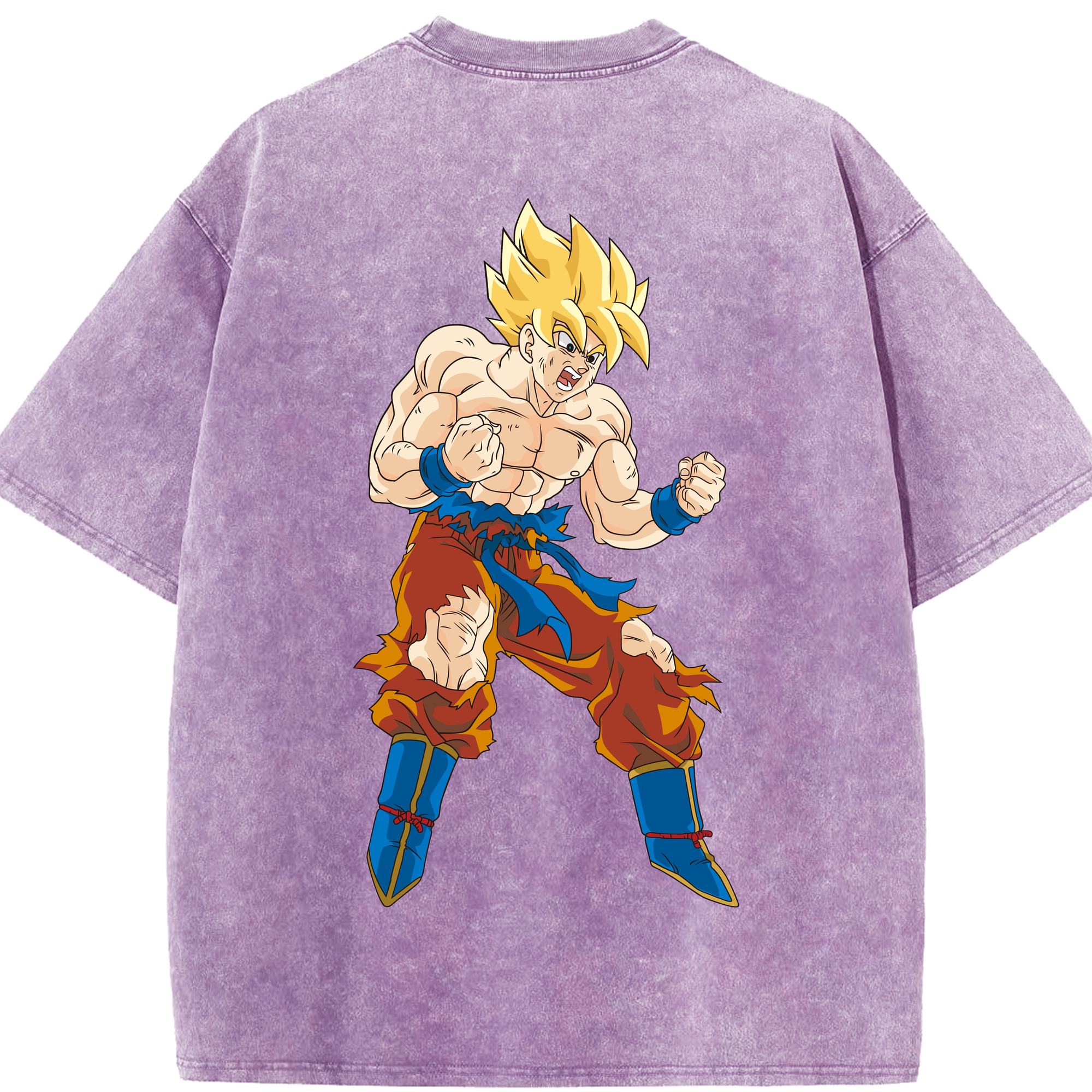 （画像用） ドラゴンボール 孫悟空（そん ごくう）Son Goku カカロット DRAGON BALL Kakarotto 綿100% ヴィンテージ風 半袖Tシャツ（背面プリント）
