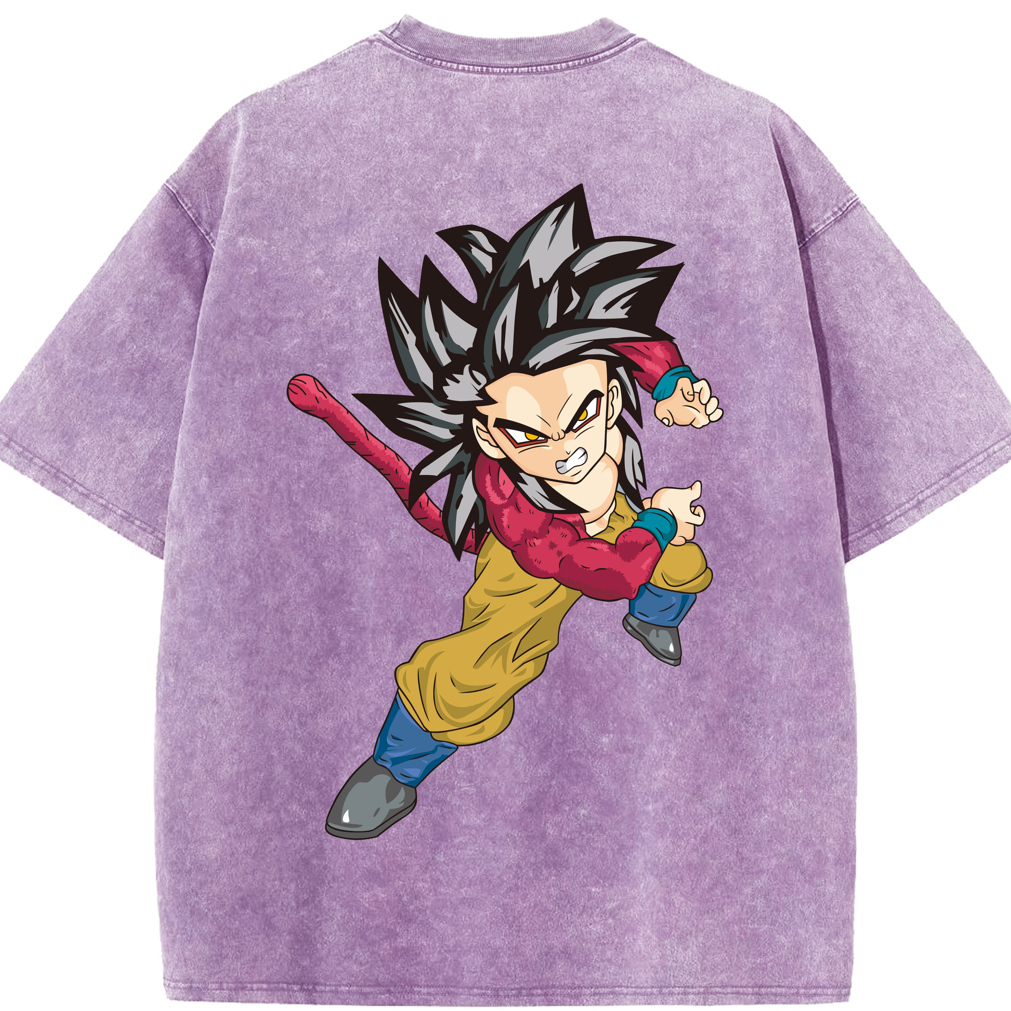 （画像用） ドラゴンボール 孫悟空（そん ごくう）Son Goku カカロット DRAGON BALL Kakarotto 綿100% ヴィンテージ風 半袖Tシャツ（背面プリント）